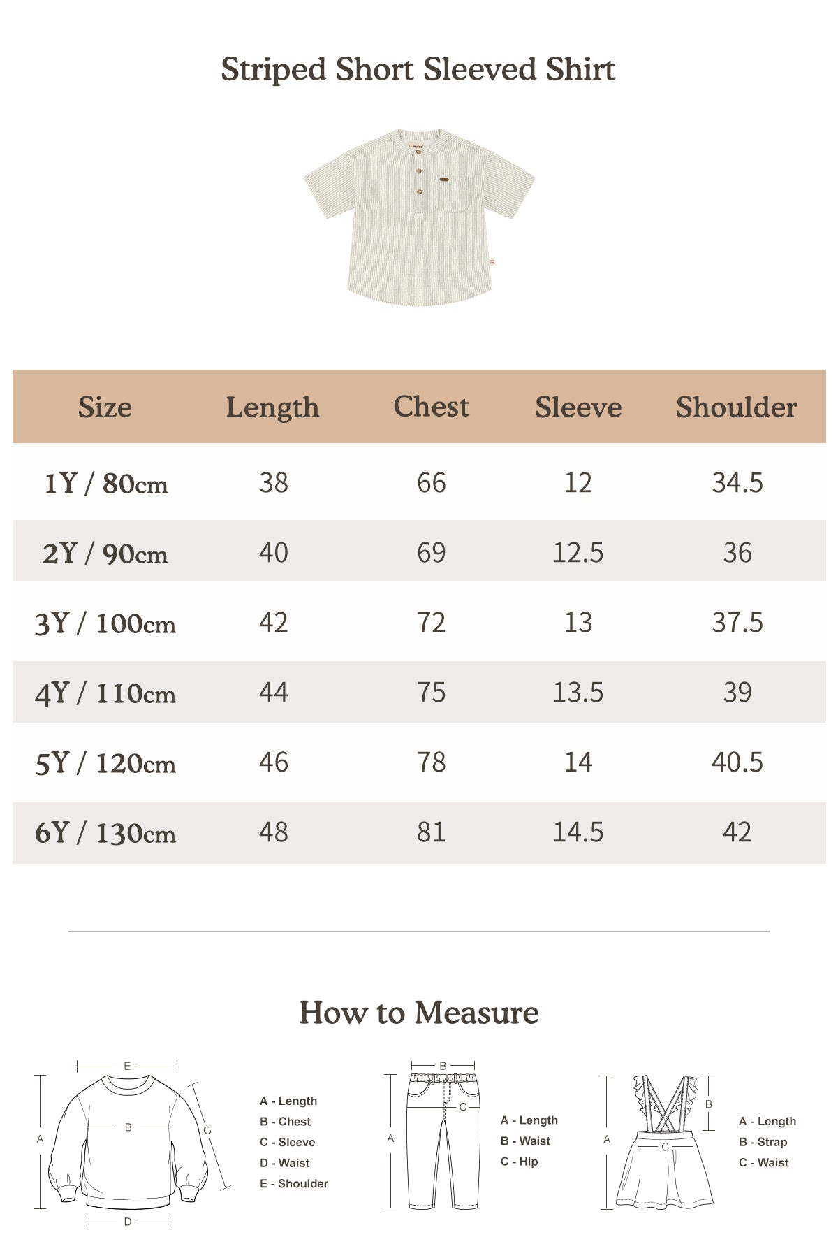 Striped Short Sleeved Shirt - Oatmeal