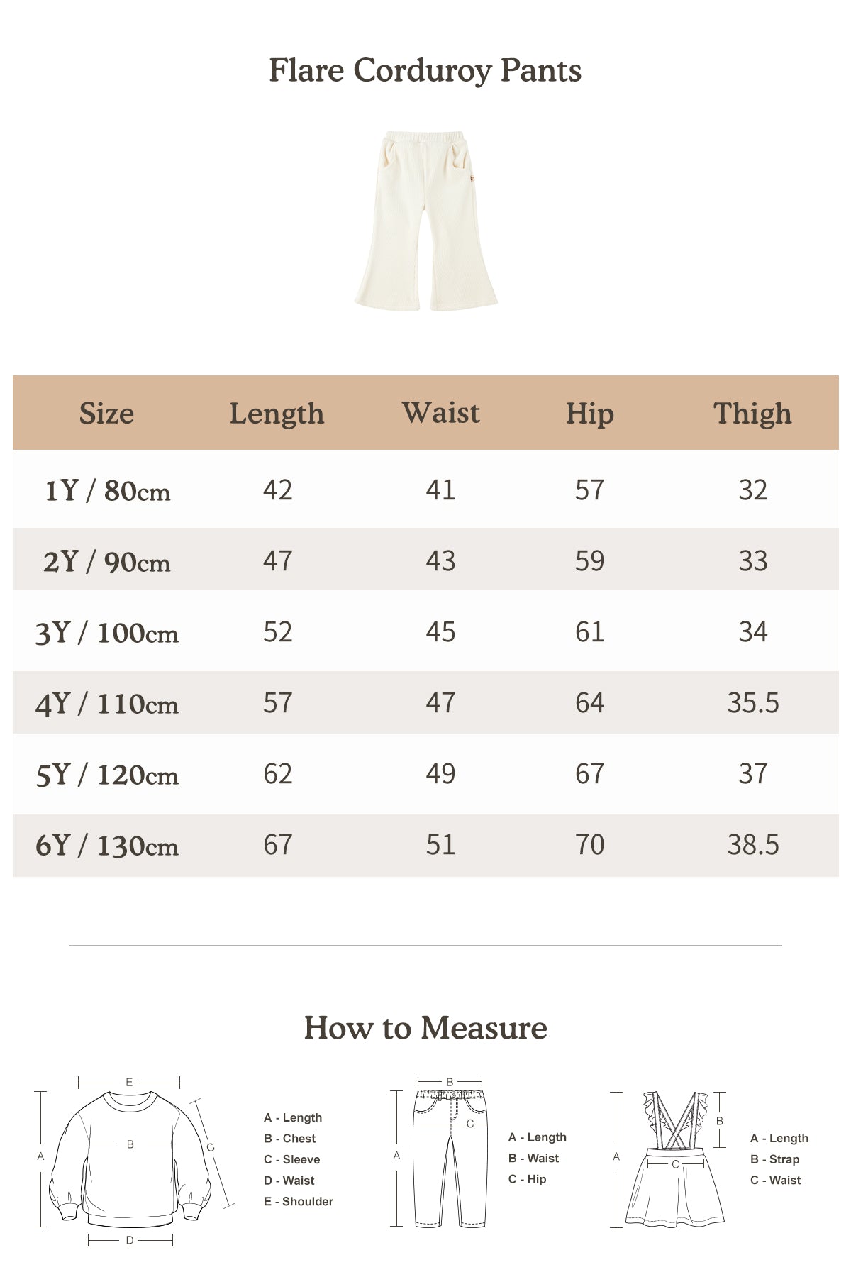 Flare Corduroy Pants - Cream