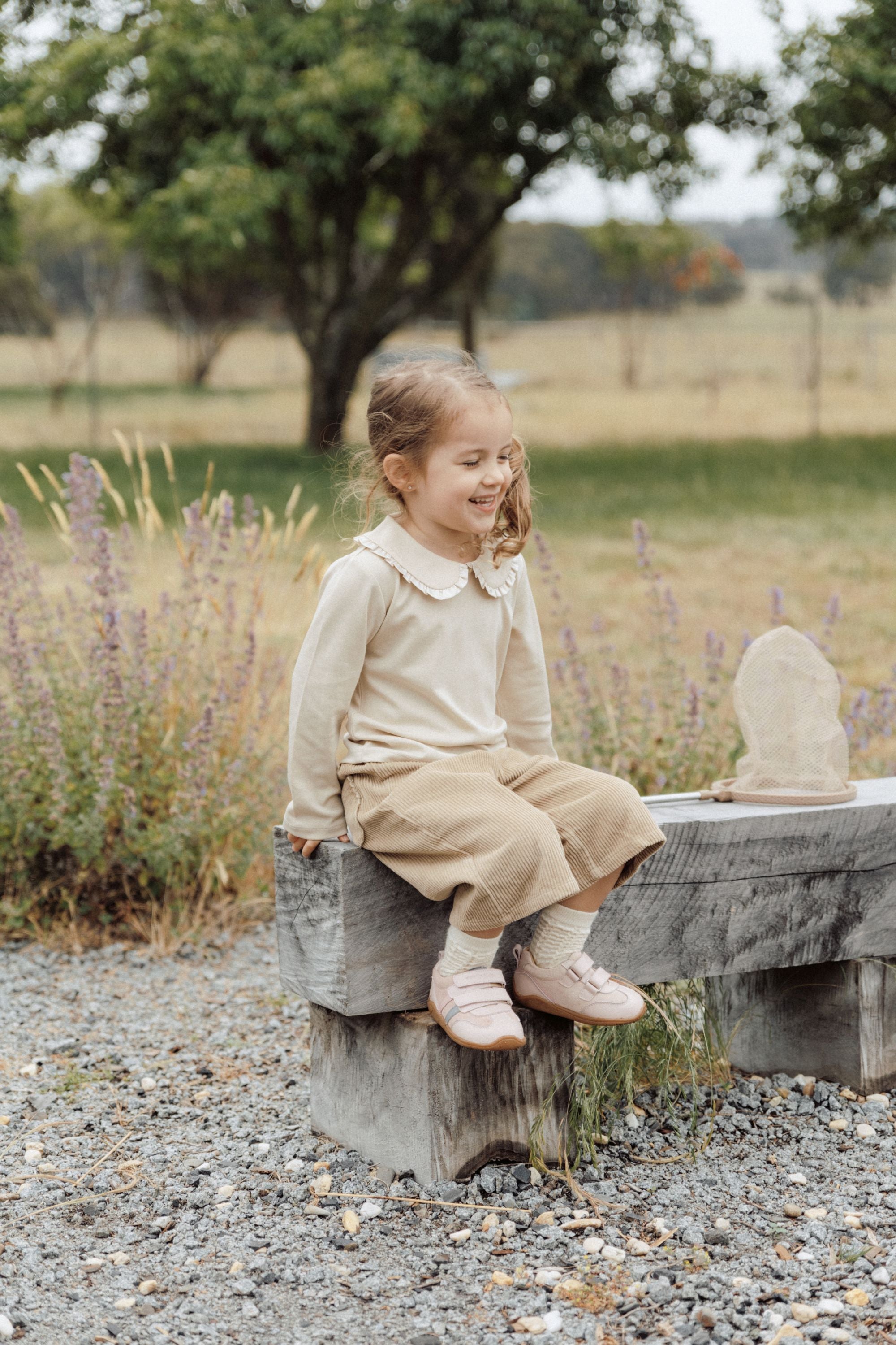 Lace Collar T-shirt - Milk Tea