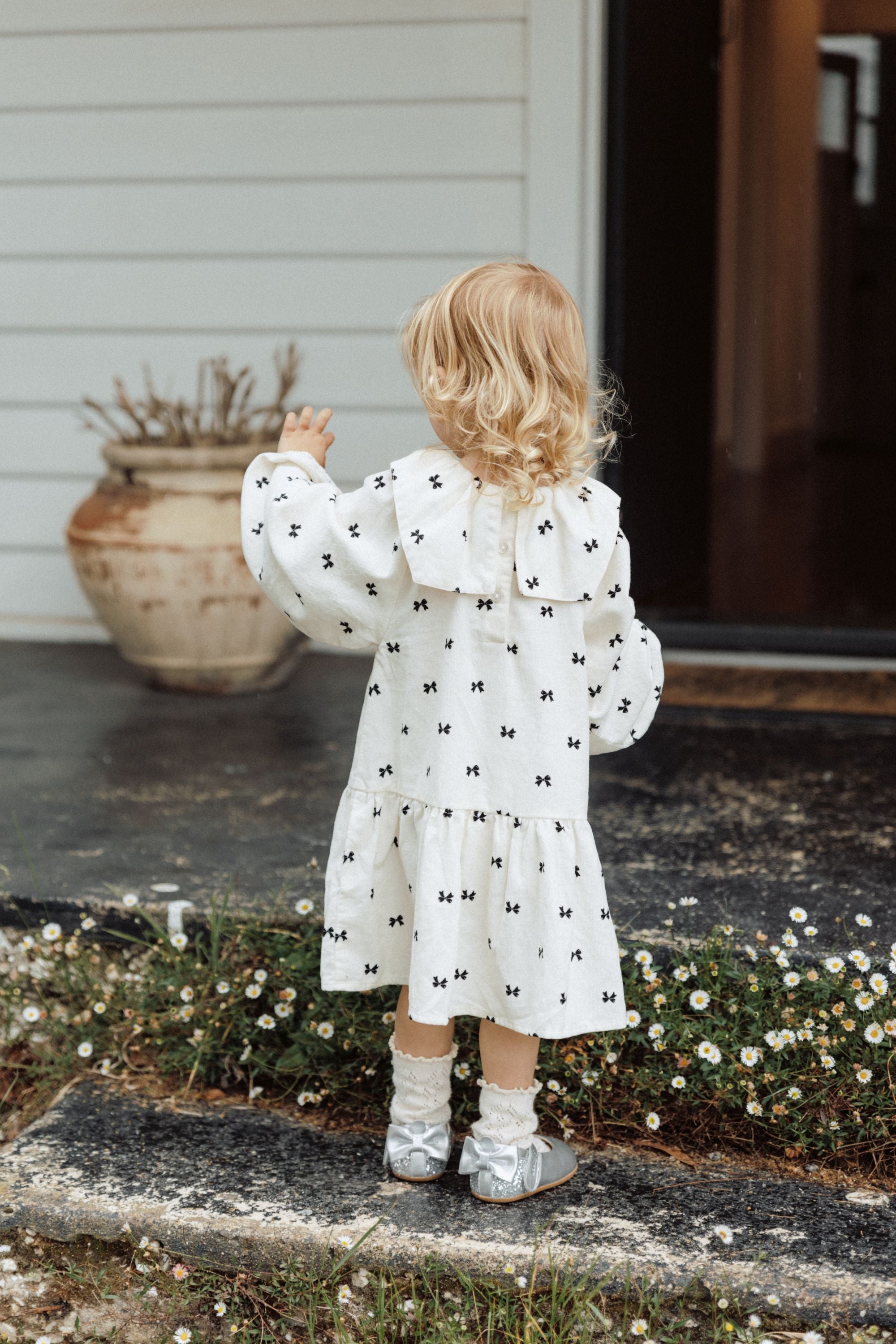 Bow Princess Dress - Cream