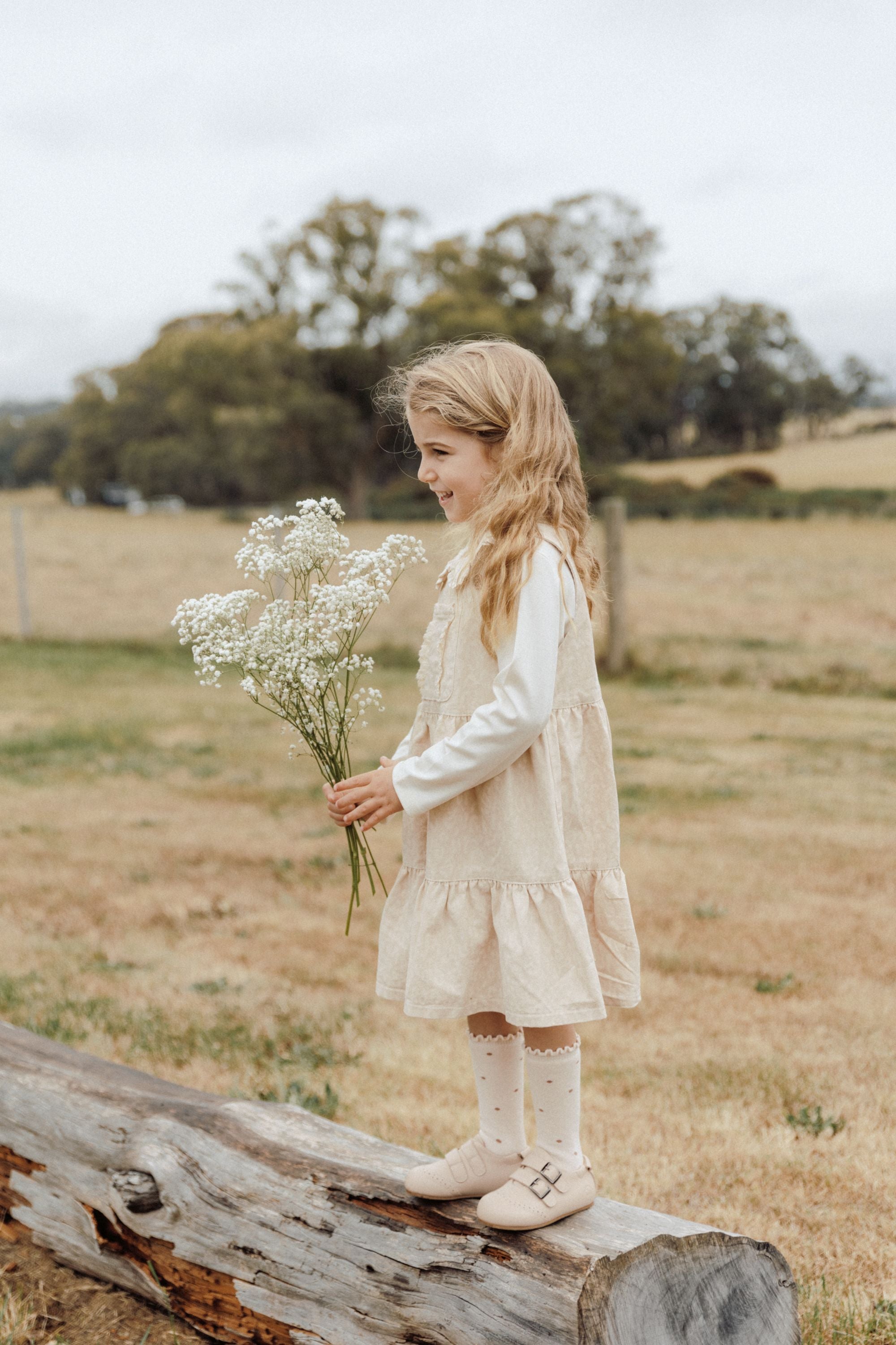Leopard Print Suspender Skirt - Beige
