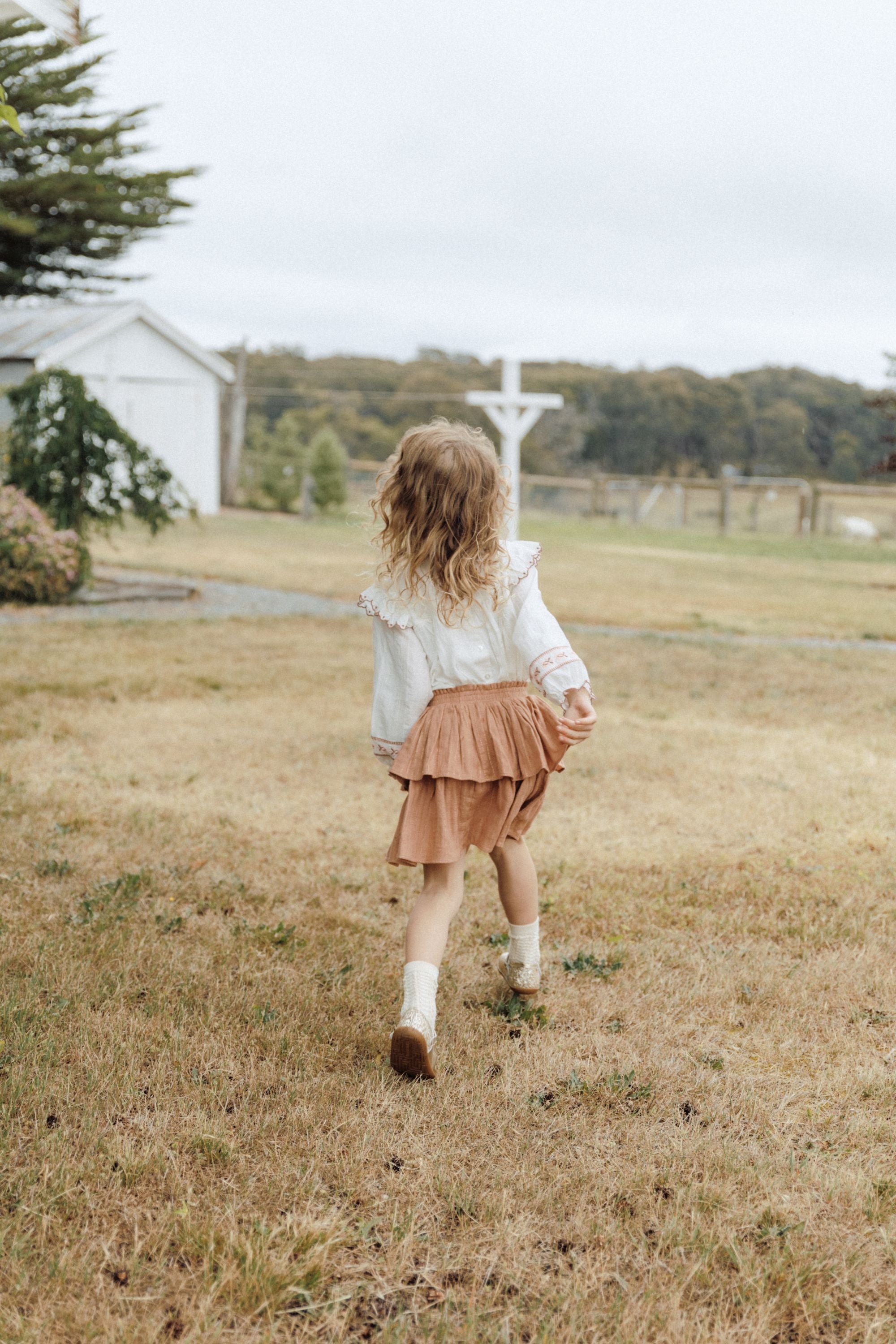 Serene Garden - Embroidered Blouse - Cherry Cream