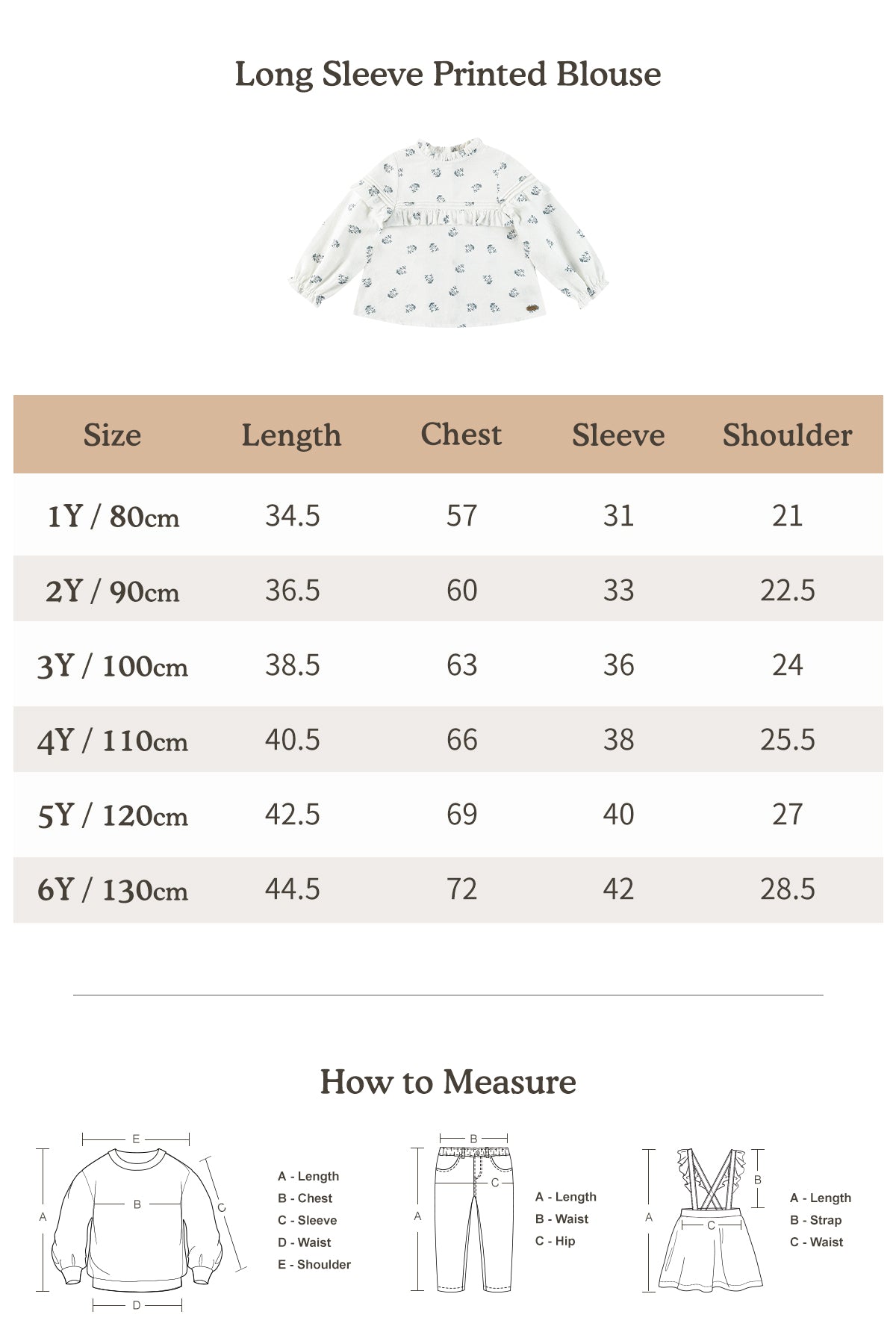 Long Sleeve Printed Blouse - Off-White