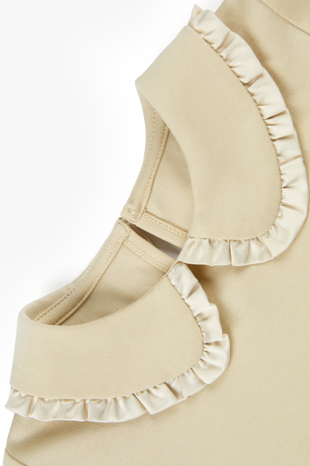 Lace Collar T-shirt - Milk Tea