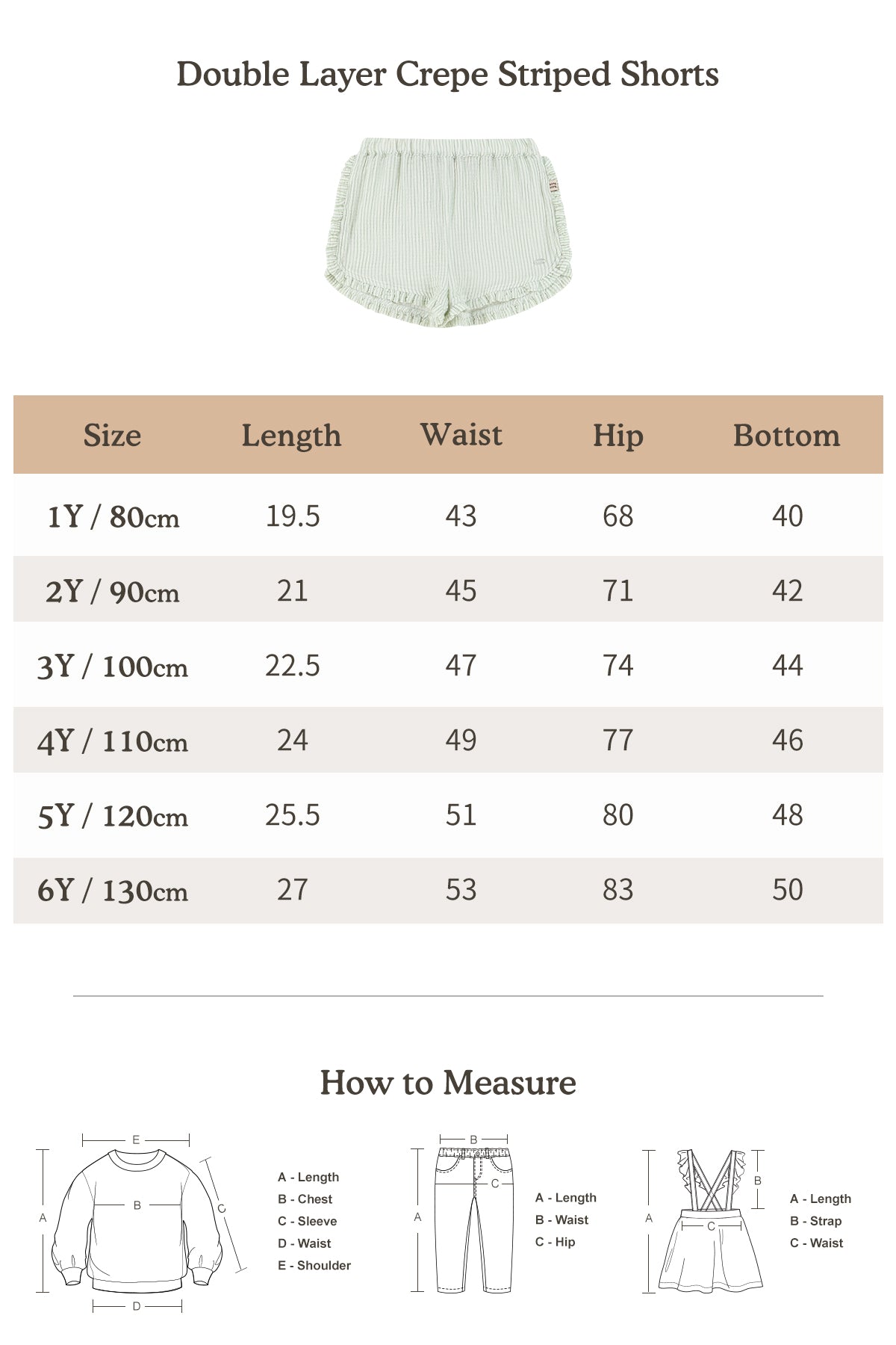 Double Layer Crepe Striped Shorts - Mint Green