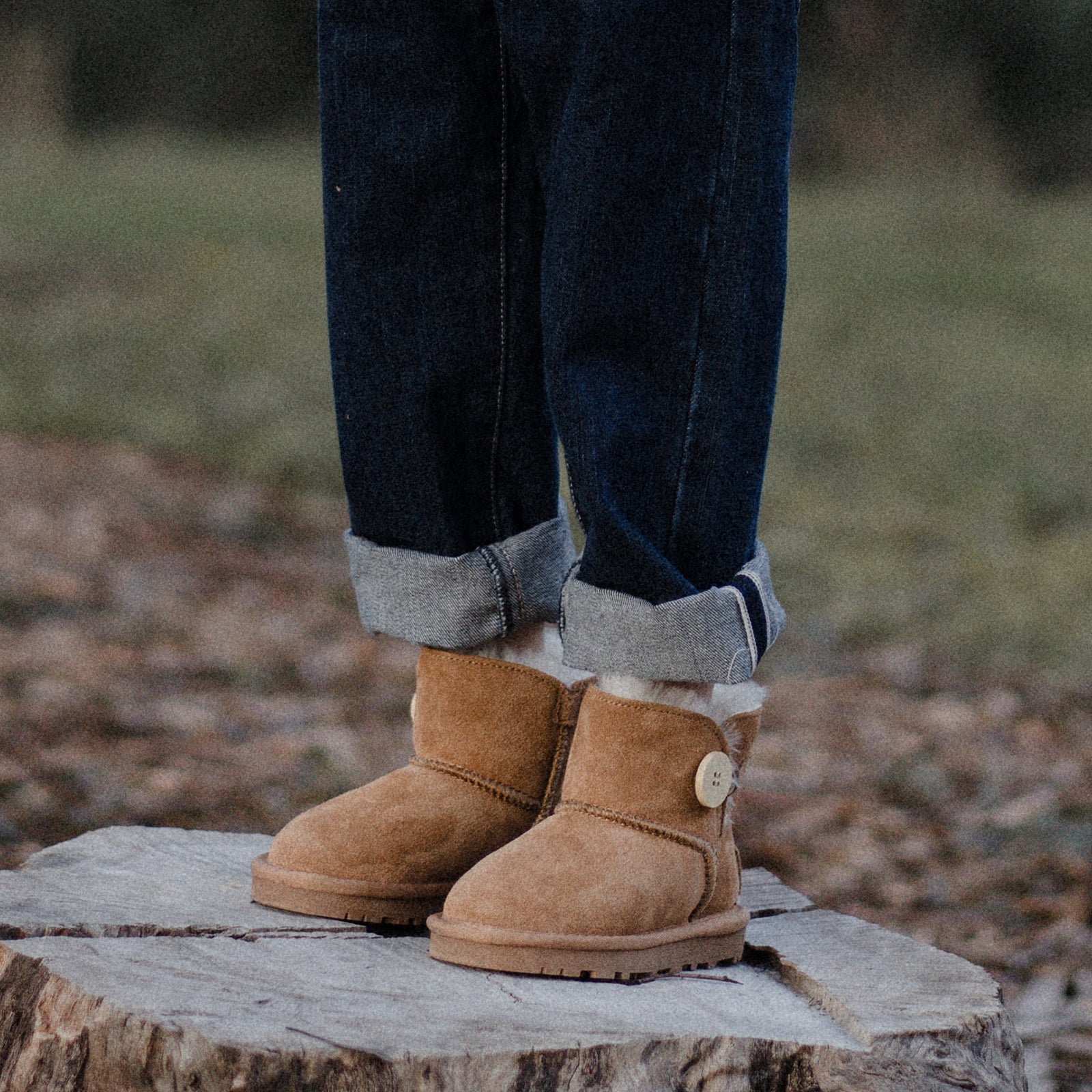 button classic kids chestnut woolly kids leather kids shoes baby infants shoes Wool lining infants shoe Autumn