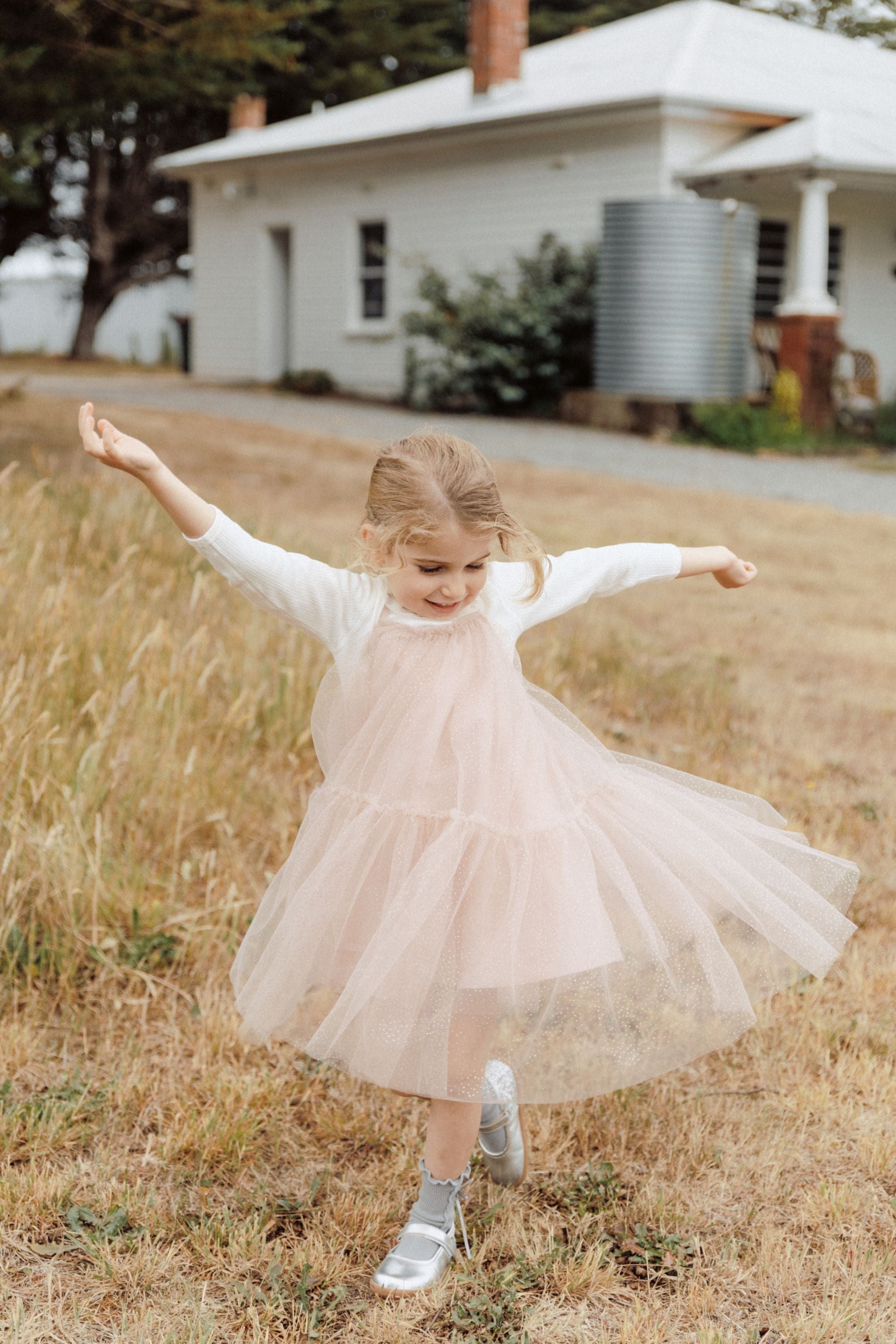 Starry Sky Strap Dress - Rosy Clouds