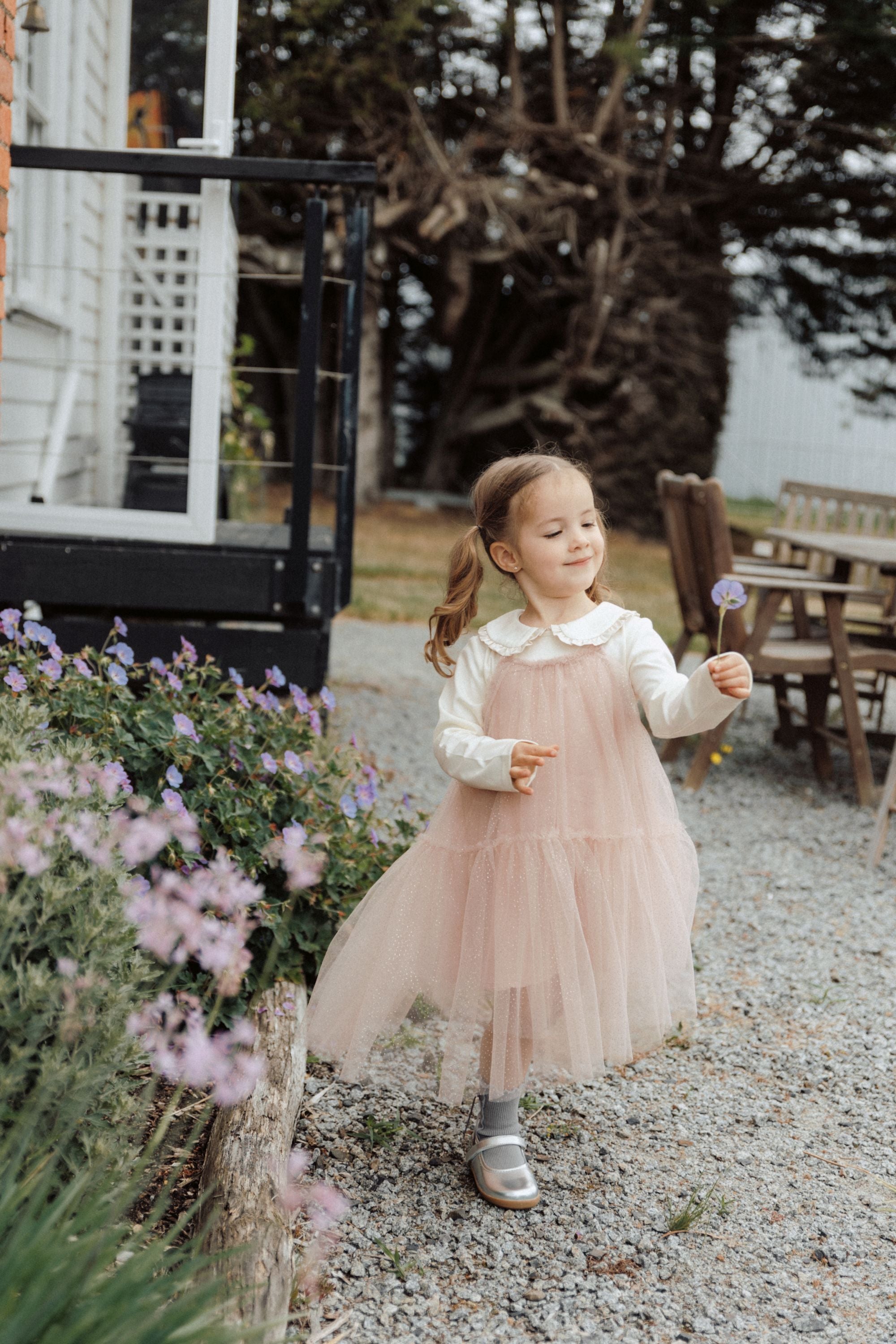 Starry Sky Strap Dress - Rosy Clouds
