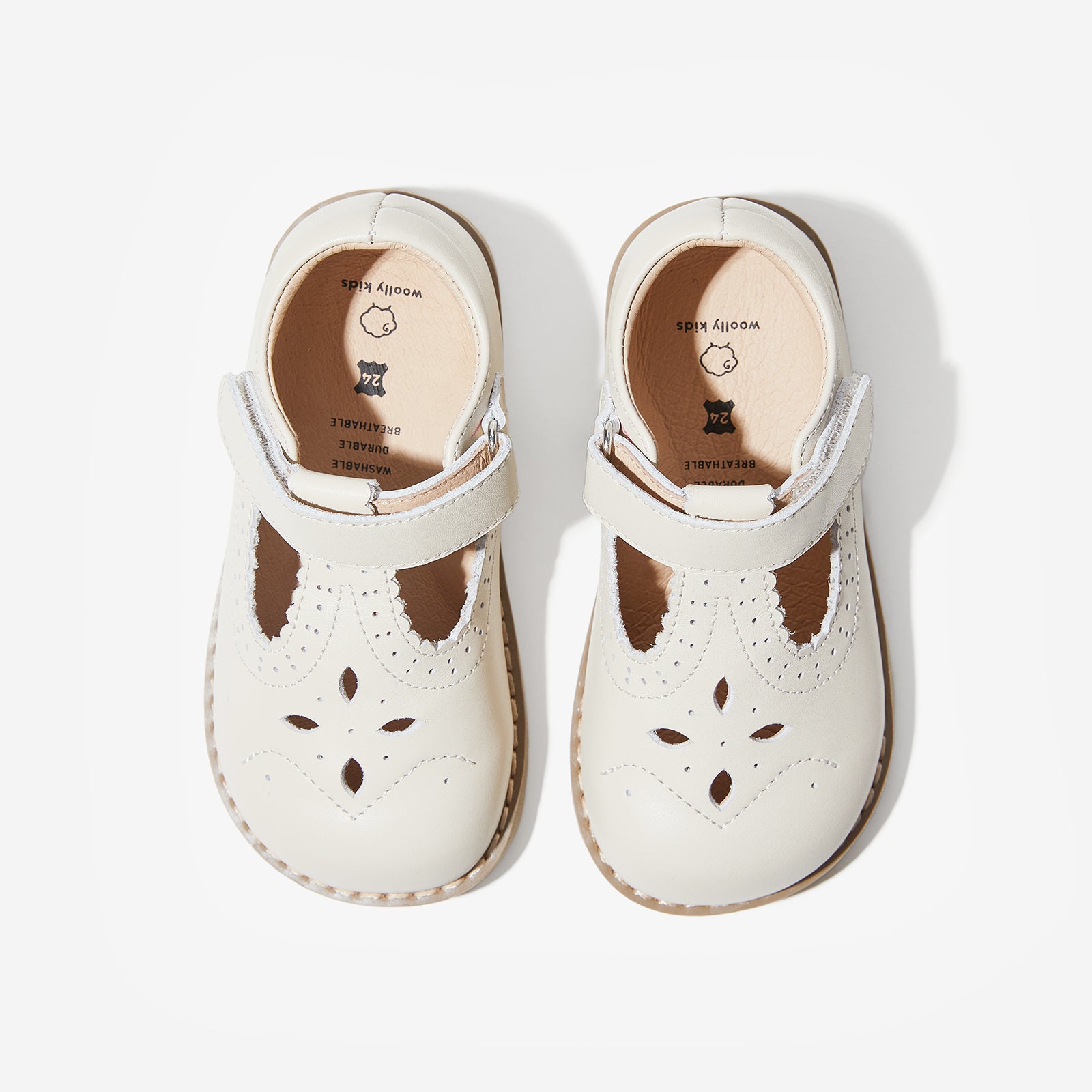 cheryl cream white woolly kids autumn infant leathr shoes slip on shoes shoekids 1st walker shoes