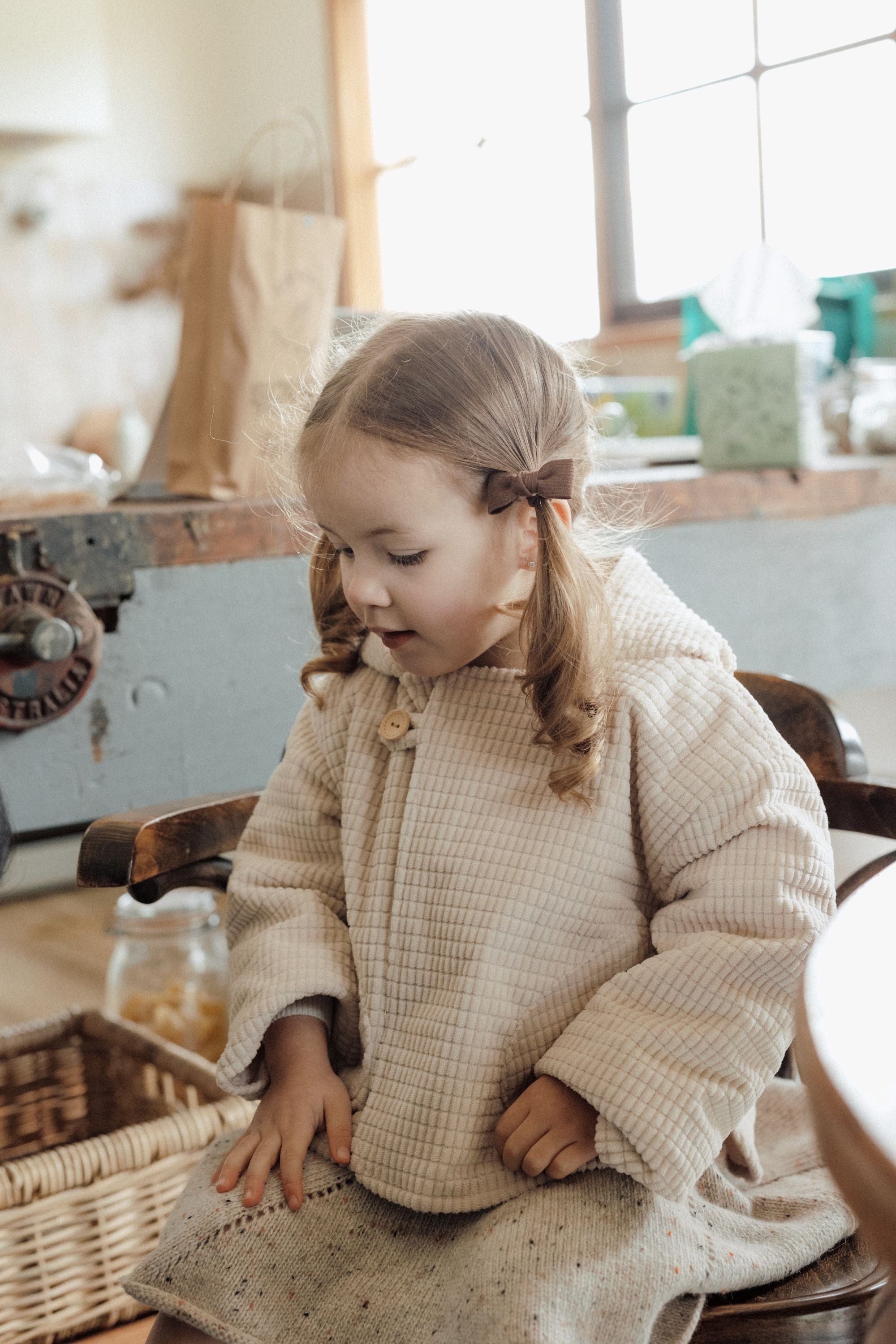 wirrawirra gender neutral newborn outfitcorduroy hooded jacket gray cream24 Winter Boys Gilets Girls Jackets New Arrivals