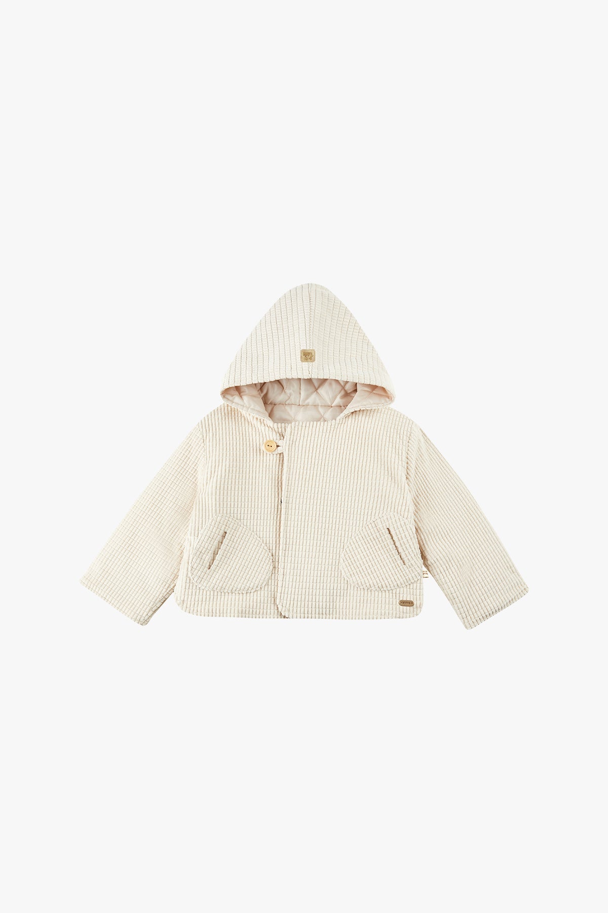 wirrawirra baby stuffcorduroy hooded jacket gray cream24 Winter Boys Gilets Girls Jackets New Arrivals