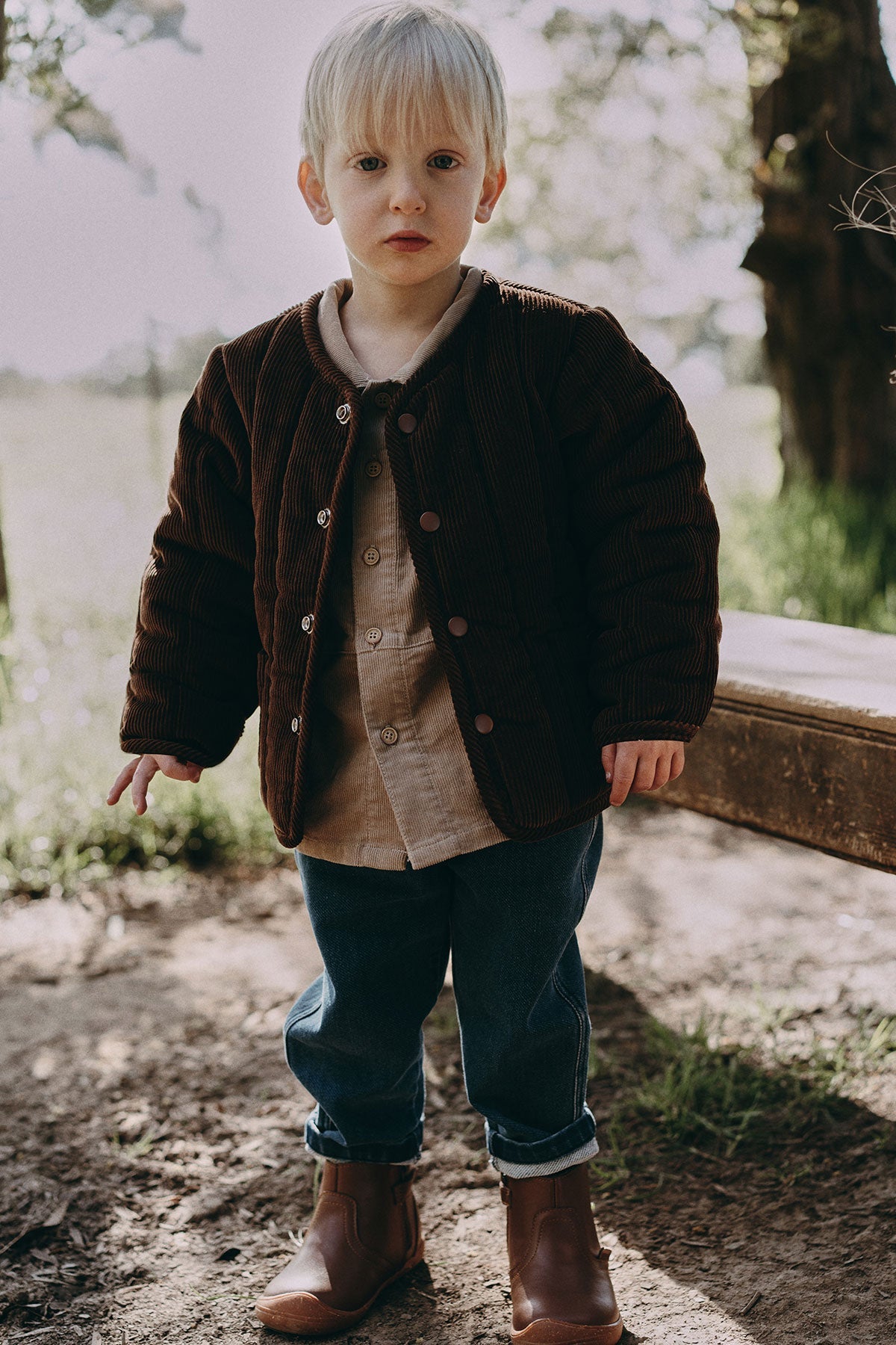 wirrawirra premature baby clothes corduroy jacket dark brown 23 Winter Boys Girls New Arrivals Outwears Tops Jackets Gilets