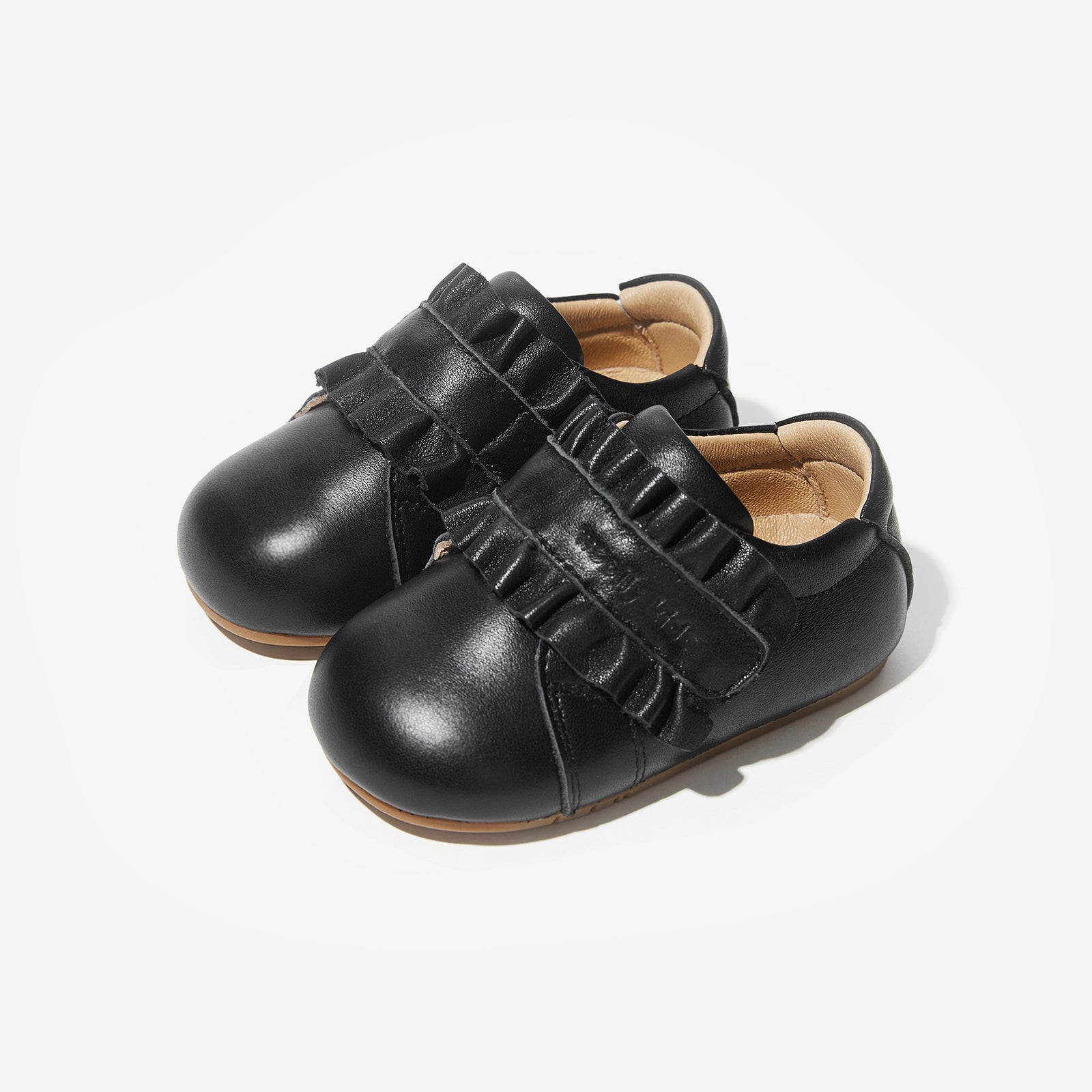 emily retro black woolly kids autumn infant leathr shoes kidlings shoes childrens designer shoes infant first walking shoes