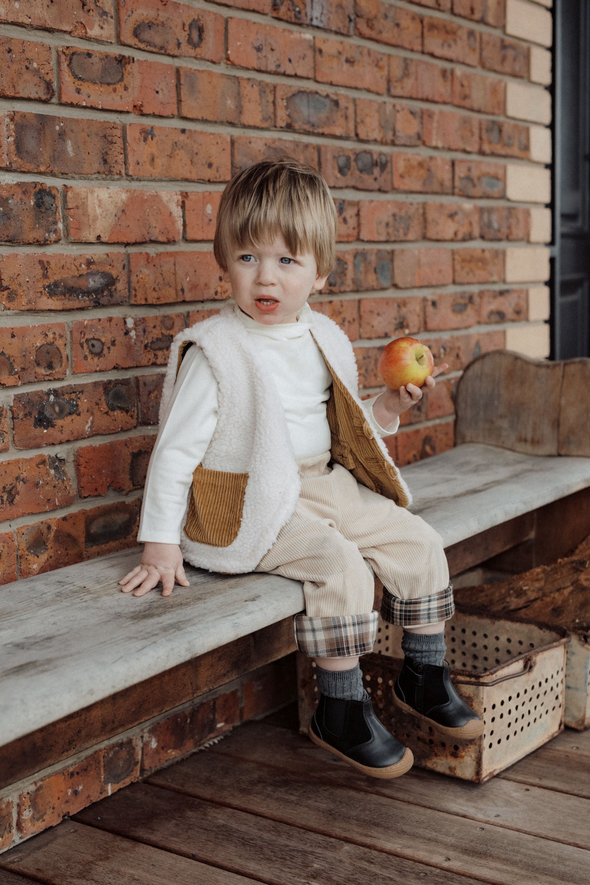 wirrawirra organic cotton newborn clothesplaid pants cream24 Winter Boys Girls Leggings New Arrivals Trousers