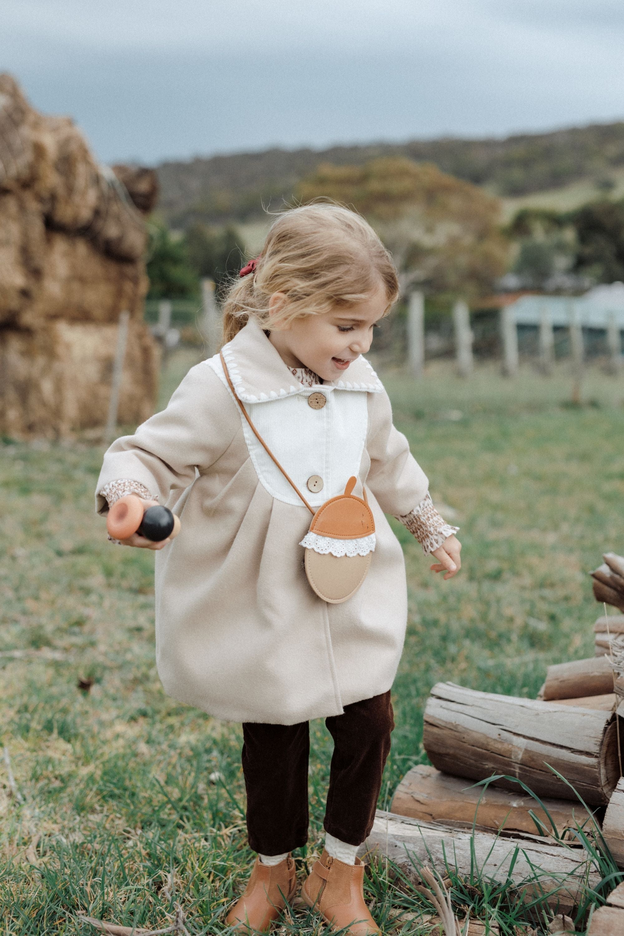 wirrawirra organic newborn clothesquilted coat oatmeal24 Winter Gilets Girls Jackets New Arrivals