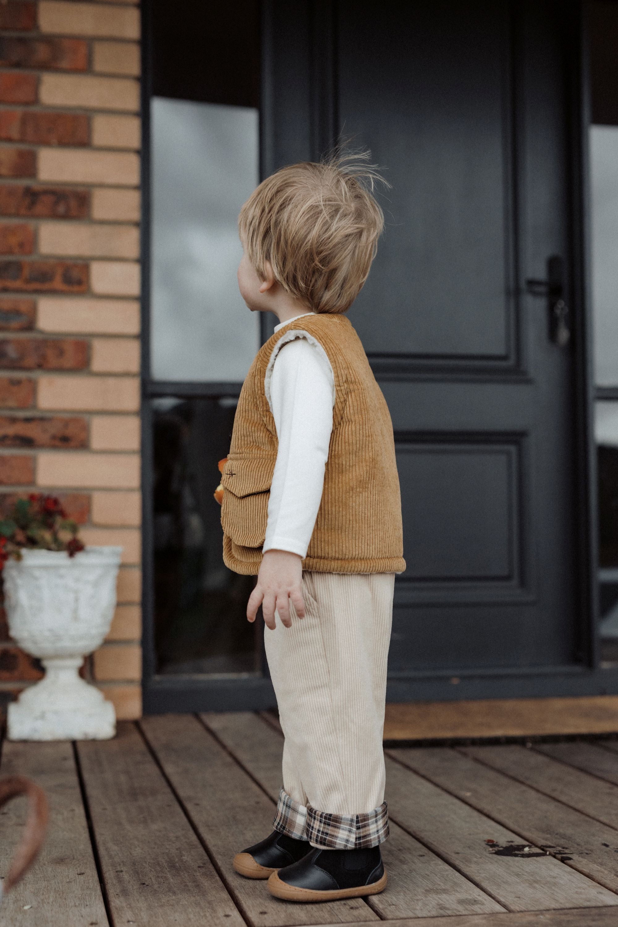 wirrawirra baby clothesreversible sleeveless beige24 Winter Boys Gilets Girls Jackets New Arrivals
