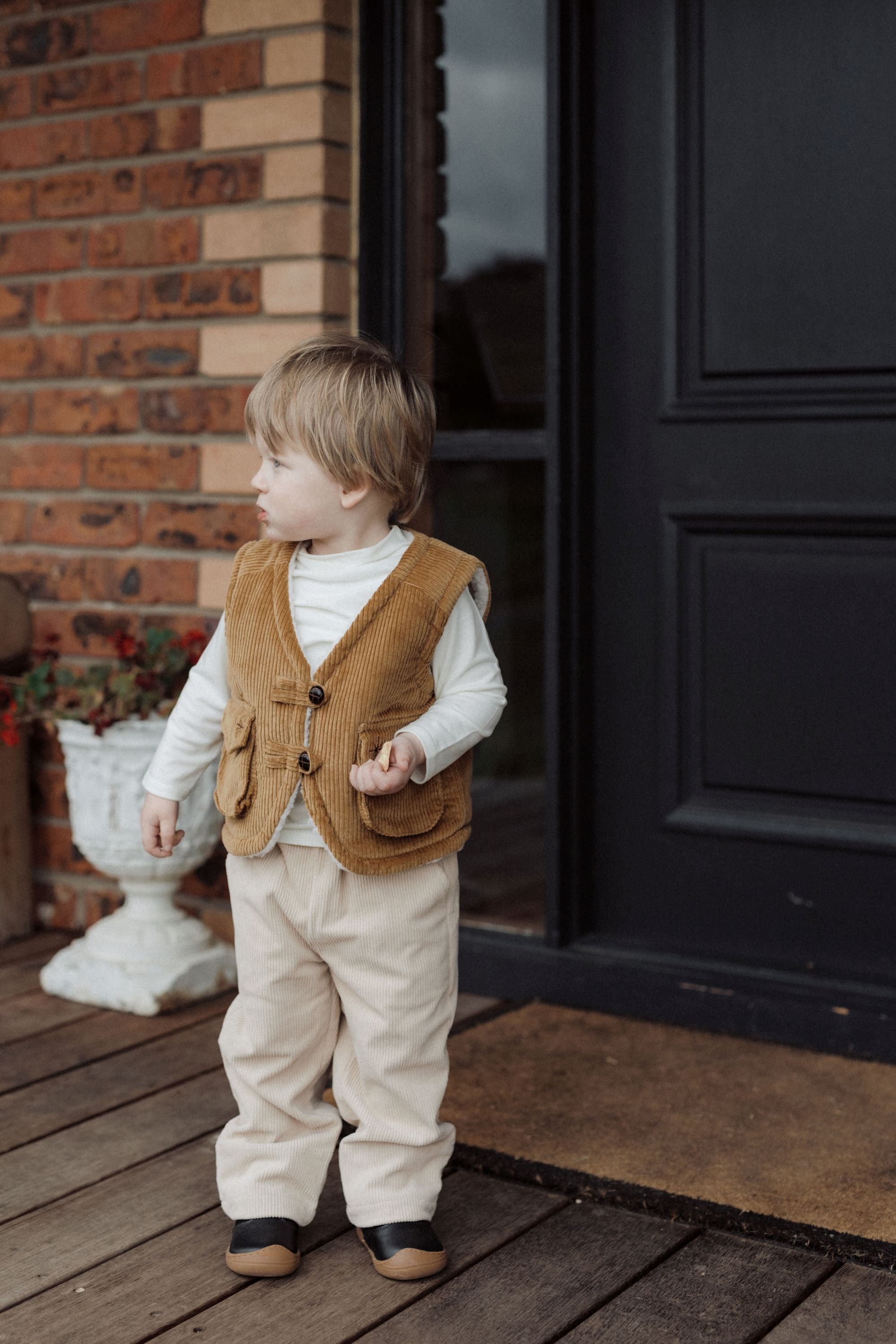 wirrawirra cute infant clothesreversible sleeveless beige24 Winter Boys Gilets Girls Jackets New Arrivals