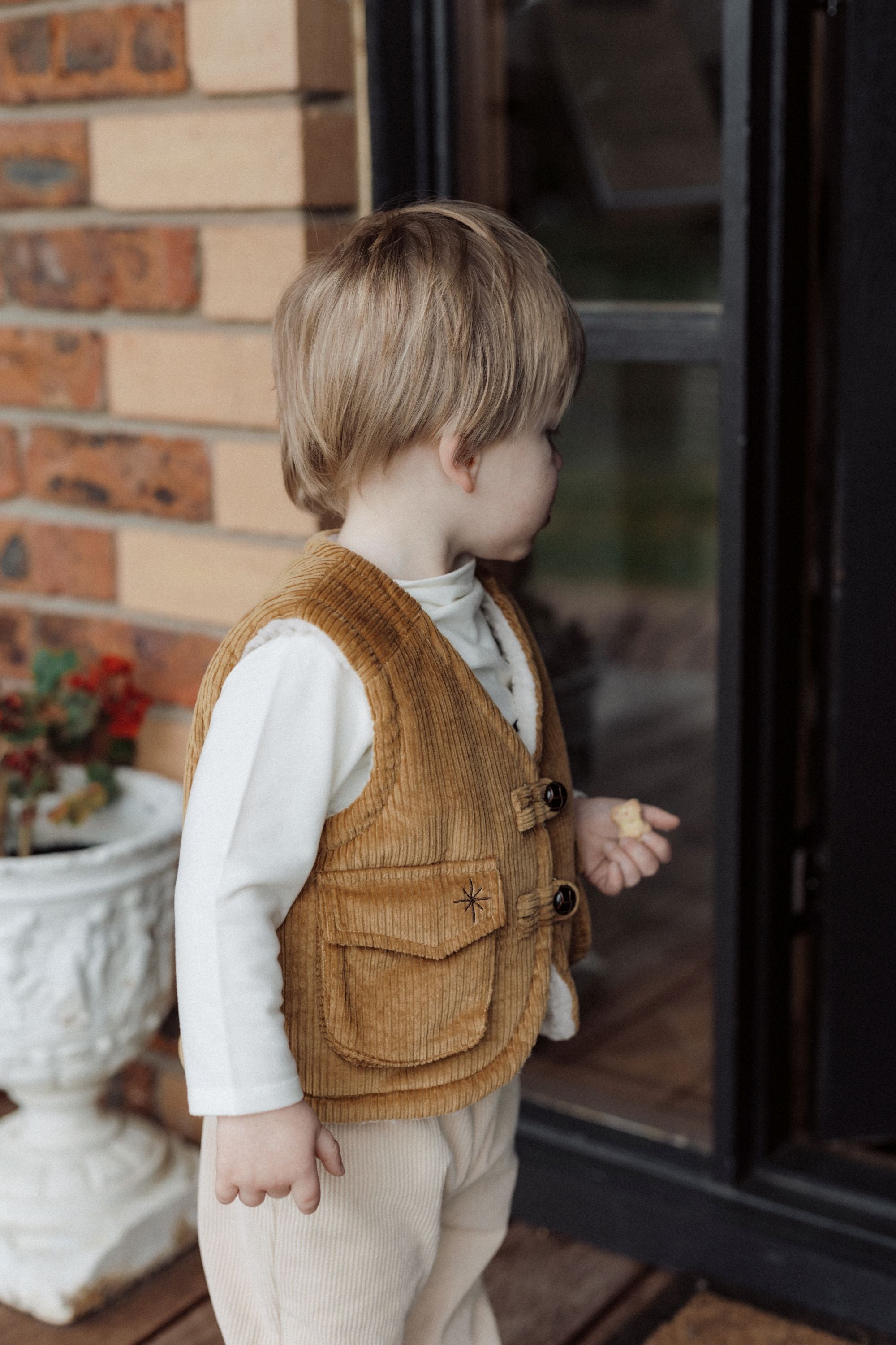 wirrawirra organic cotton baby clothesreversible sleeveless beige24 Winter Boys Gilets Girls Jackets New Arrivals