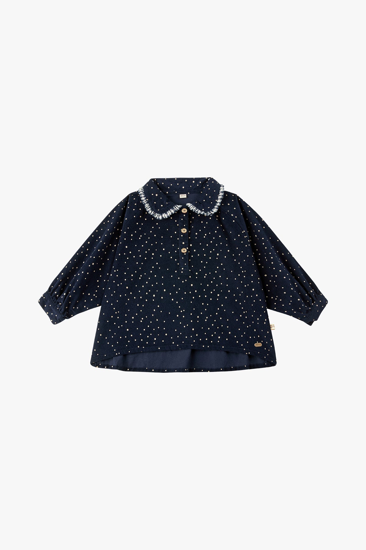 wirrawirra organic newborn clothesvintage polka dot blouse navy24 Winter Blouses Girls New Arrivals Shirts