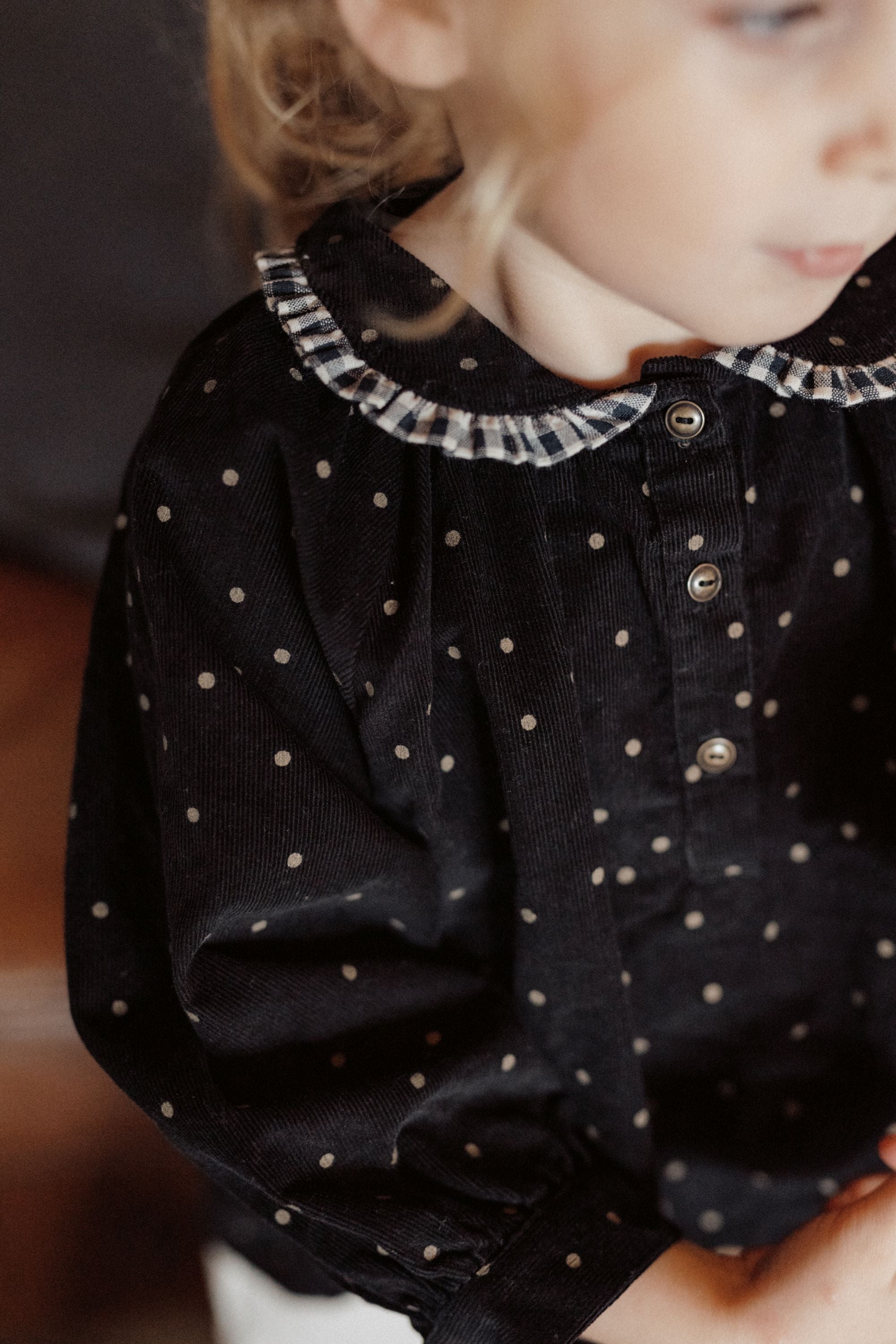 wirrawirra cute baby clothesvintage polka dot blouse navy24 Winter Blouses Girls New Arrivals Shirts