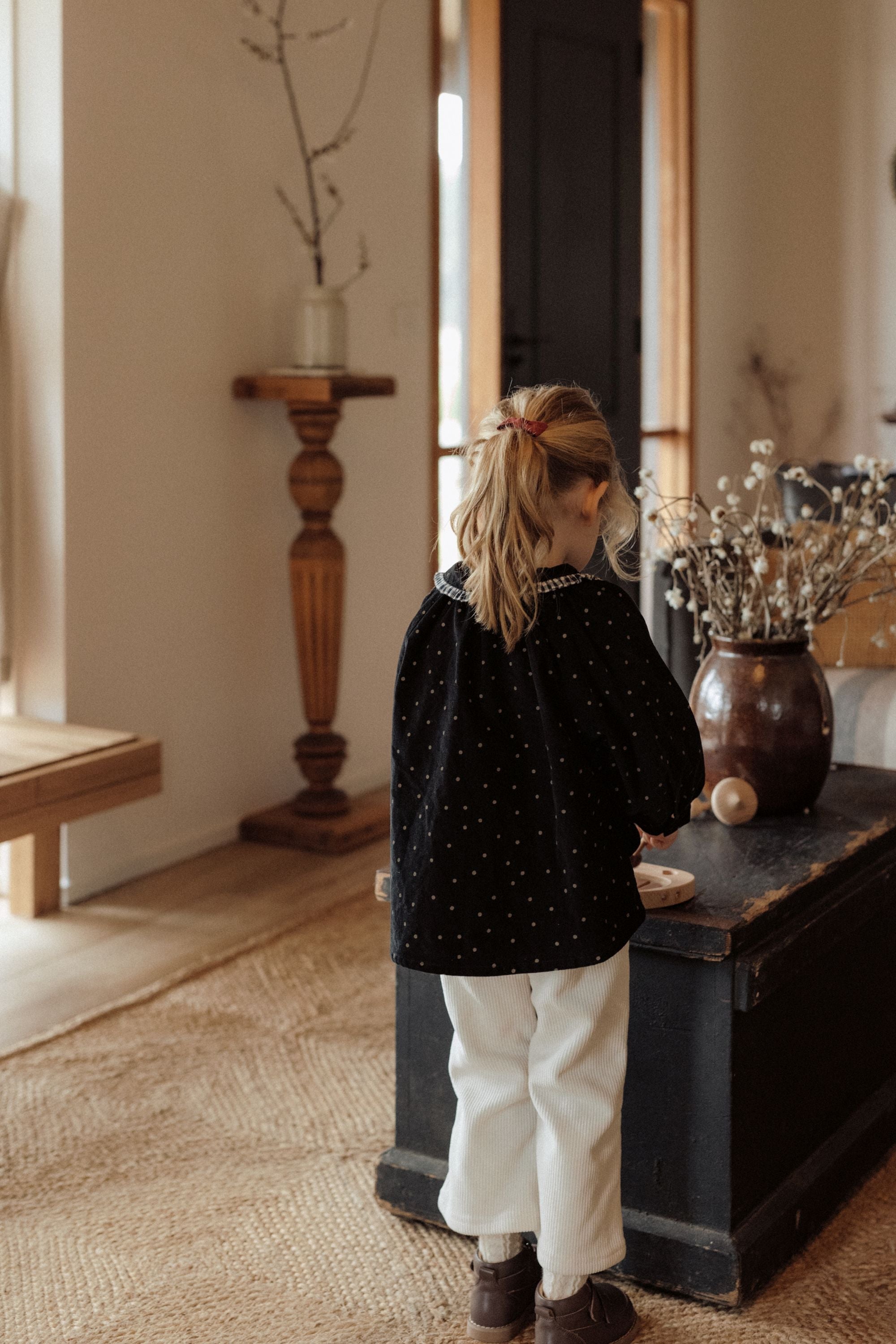 wirrawirra baby girl clothesvintage polka dot blouse navy24 Winter Blouses Girls New Arrivals Shirts