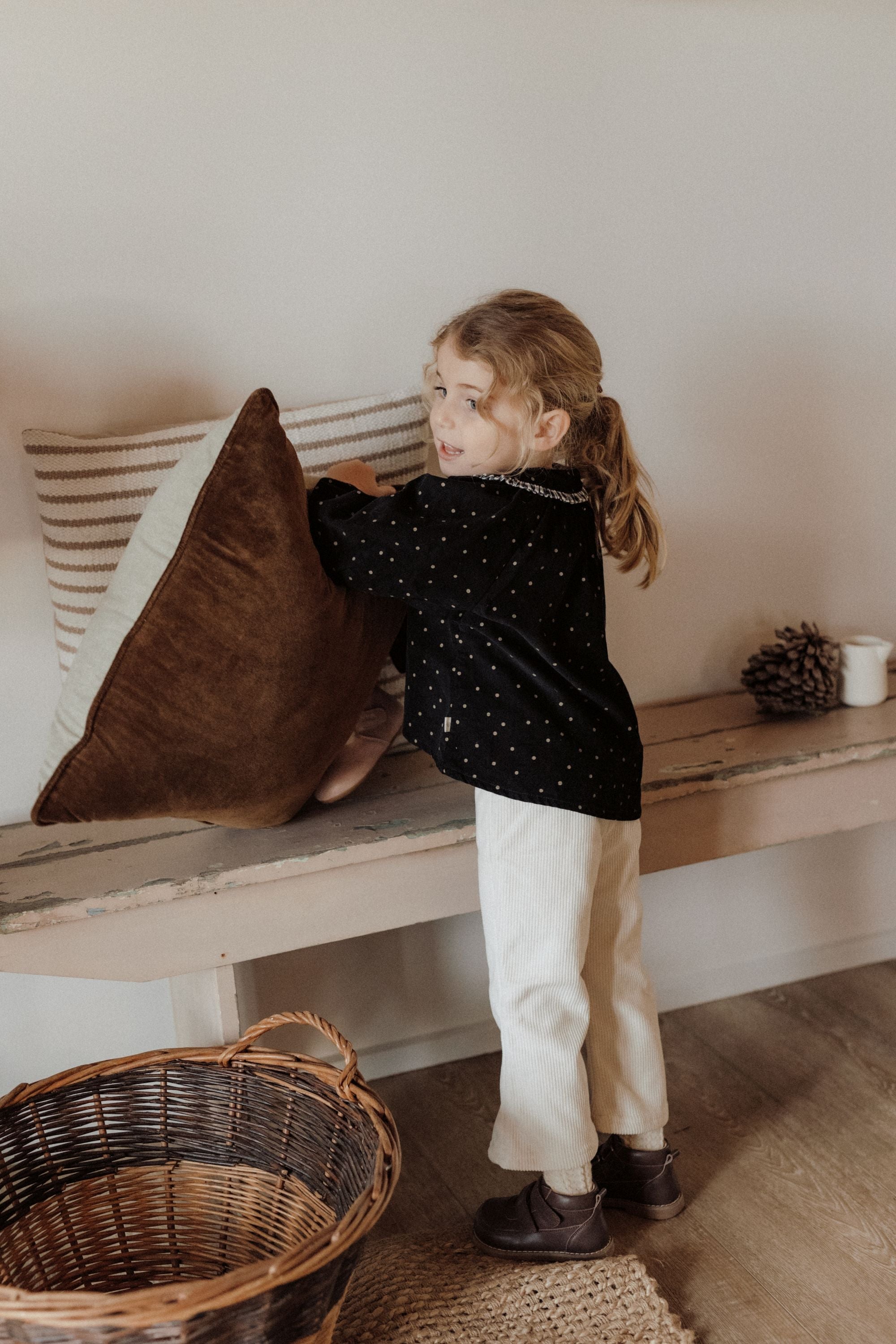 wirrawirra cute baby boy clothesvintage polka dot blouse navy24 Winter Blouses Girls New Arrivals Shirts