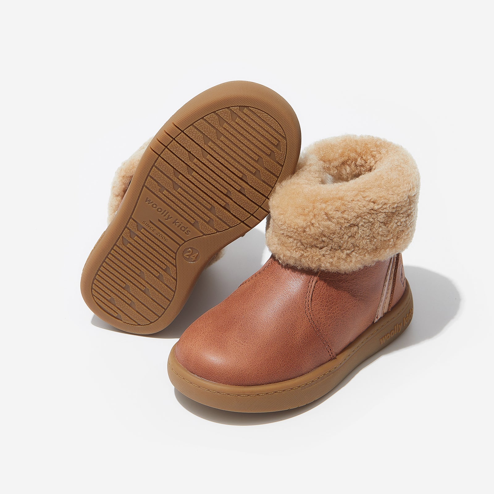 bianca chestnut brown woolly kids leather kids shoes baby infants shoes Girls winter boots toddler shoes Toddler girl boots