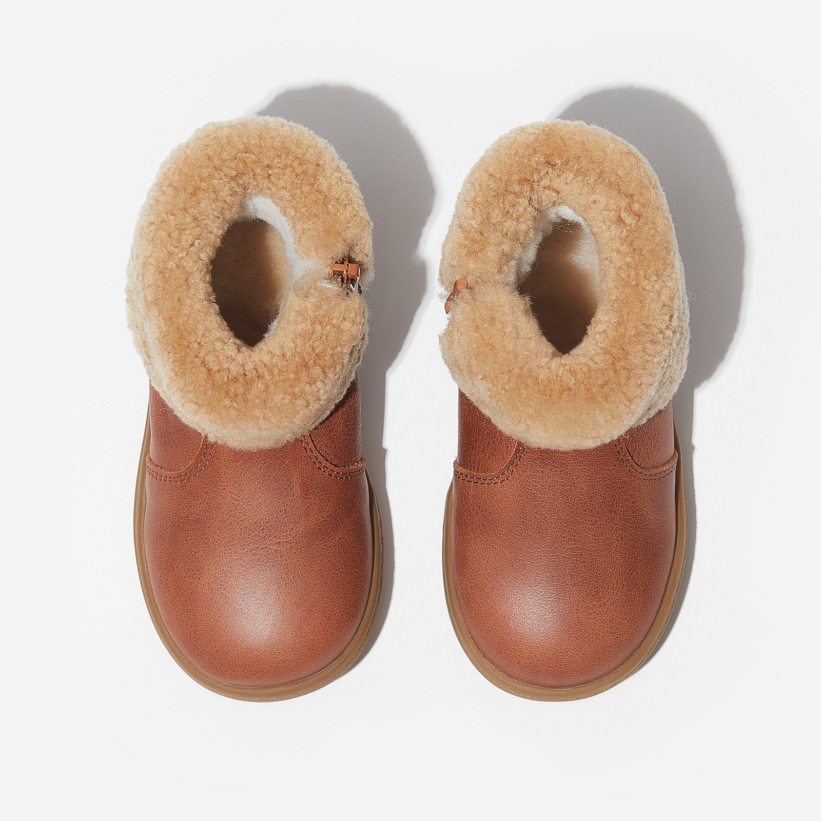 bianca chestnut brown woolly kids leather kids shoes baby infants shoes Warm barefoot childrens shoes Girls boots