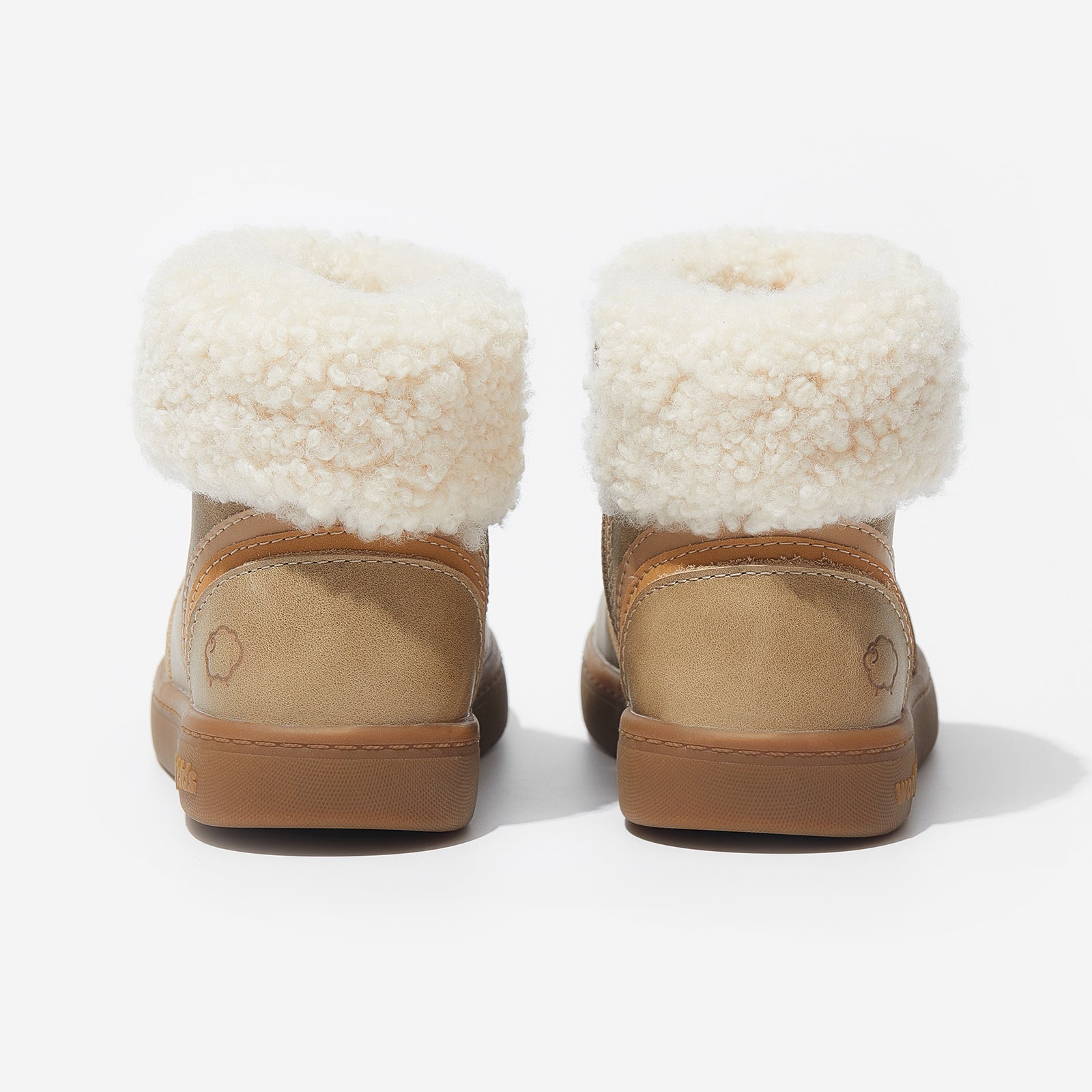 bianca brownish grey woolly kids leather kids shoes baby infants shoes Toddler winter boots walking shoes Boys boots