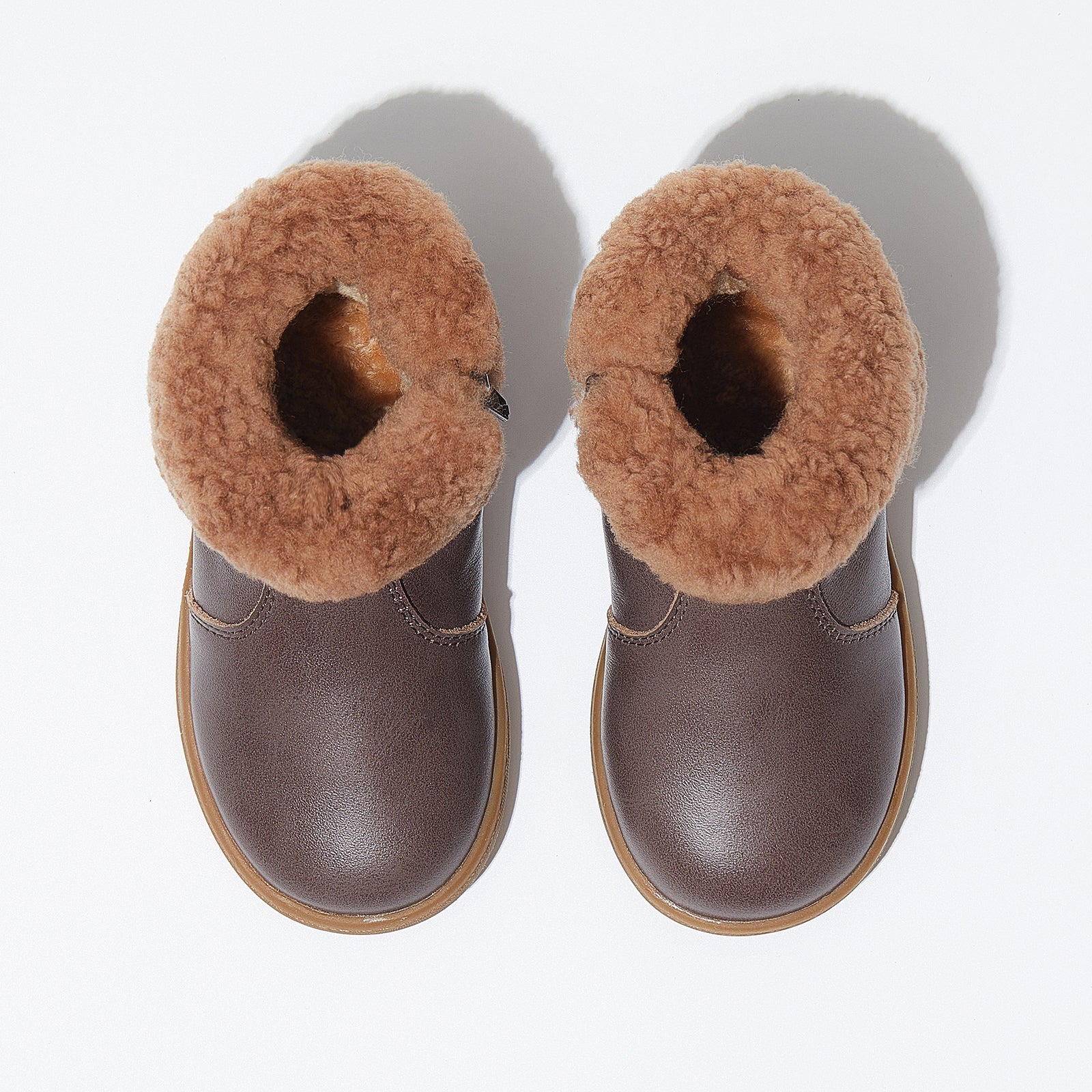 bianca coffee brown woolly kids leather kids shoes baby infants shoes Childrens winter boots shoes Toddler snow boots
