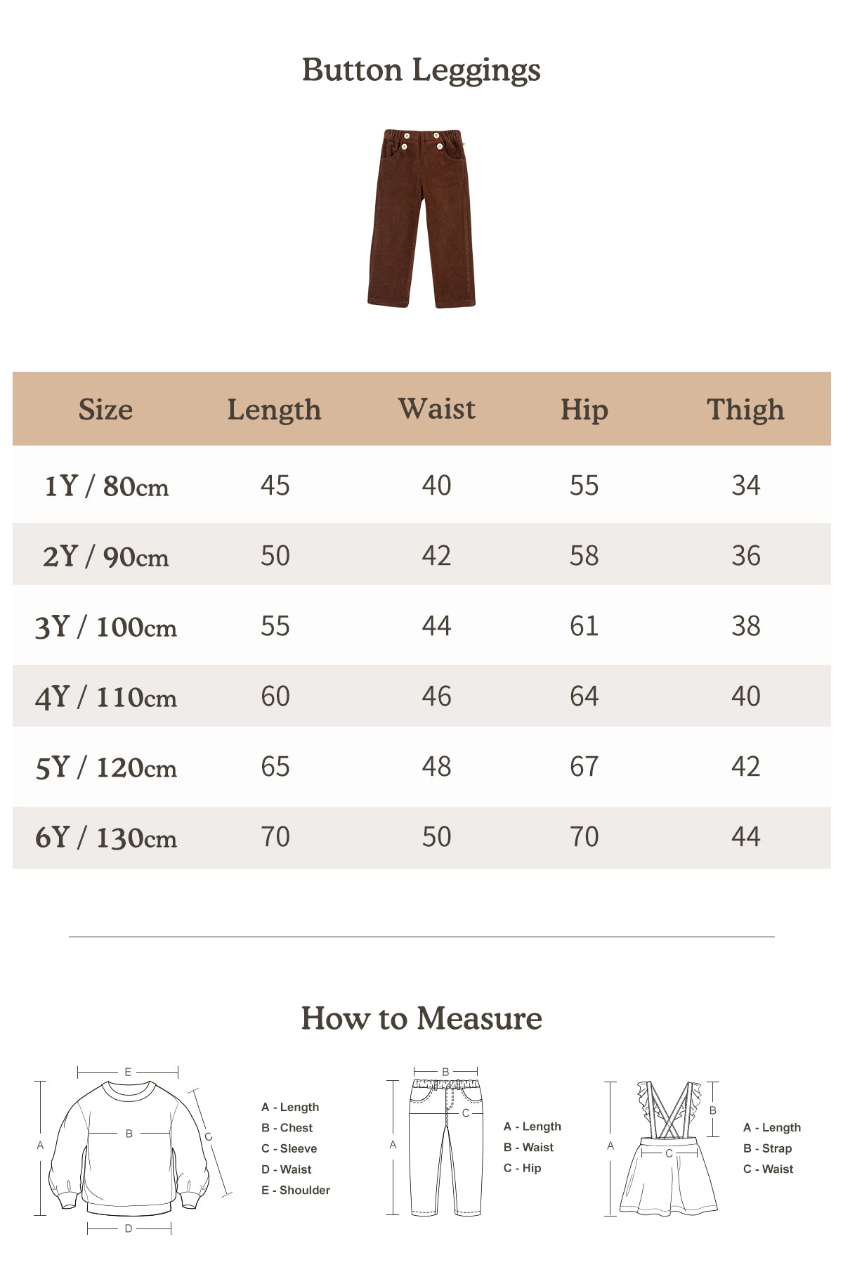 Bottom Leggings - Brown