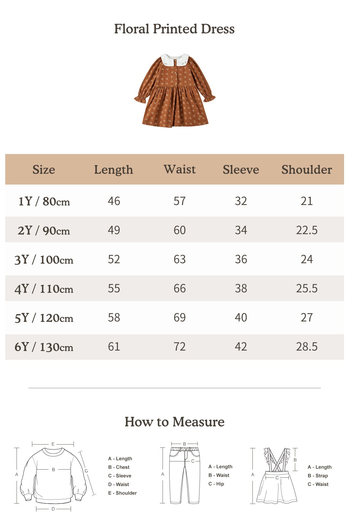 Floral Printed Dress - Caramel