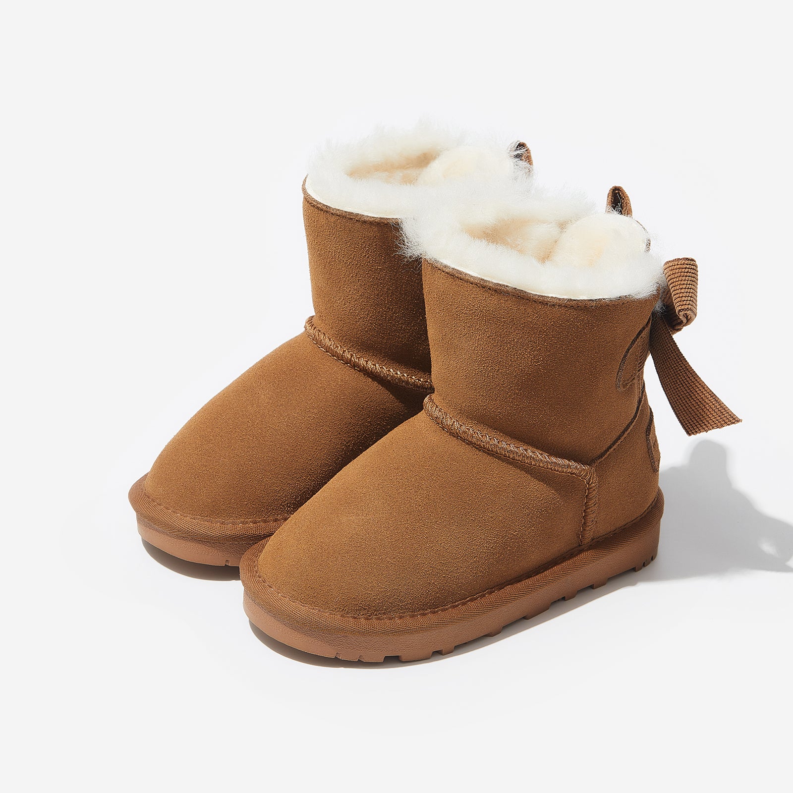 freeze chestnut woolly kids leather kids shoes baby infants shoes Warm barefoot childrens shoes Girls boots
