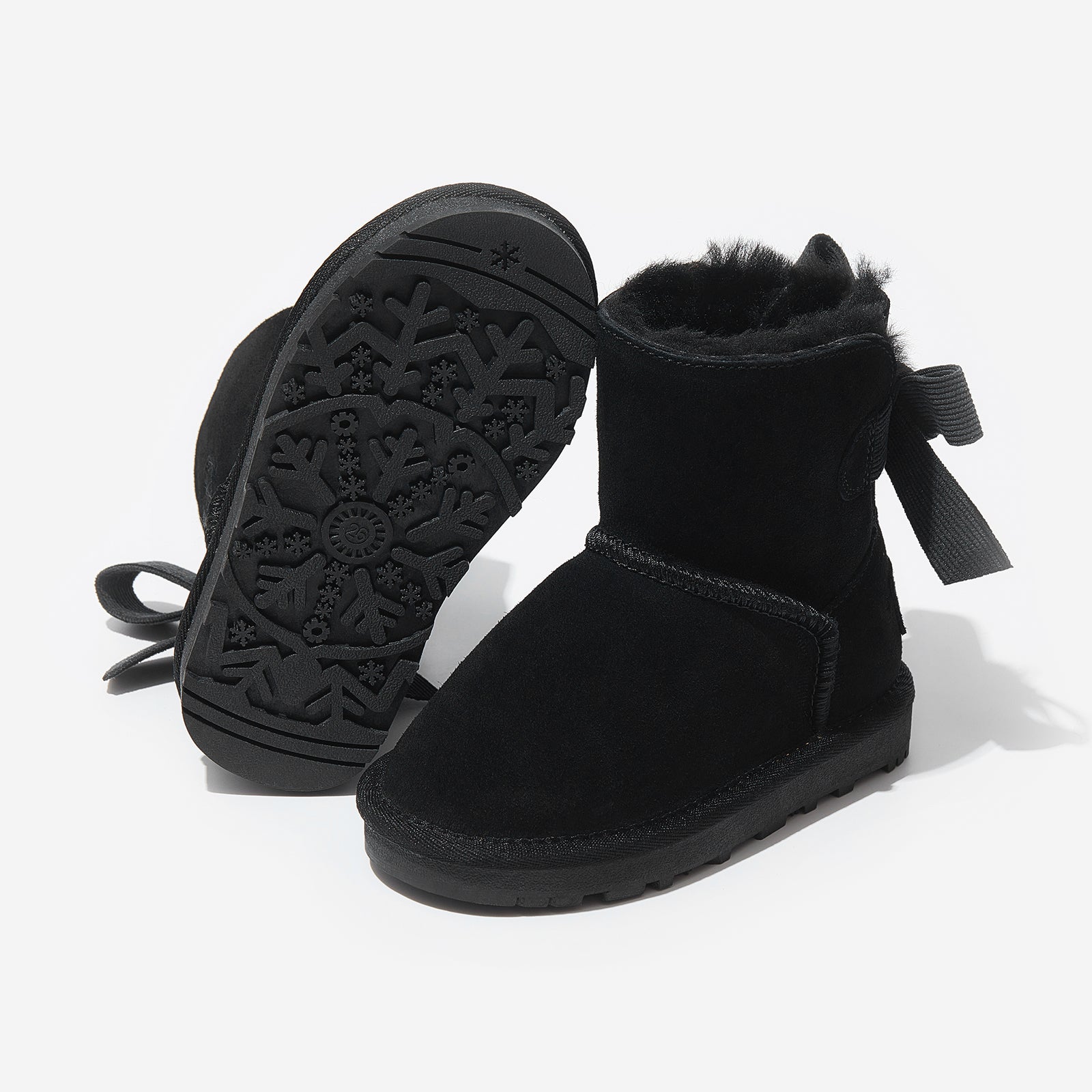 freeze ore black woolly kids leather kids shoes baby infants shoes Sheepskin size 1 shoes Kids boots