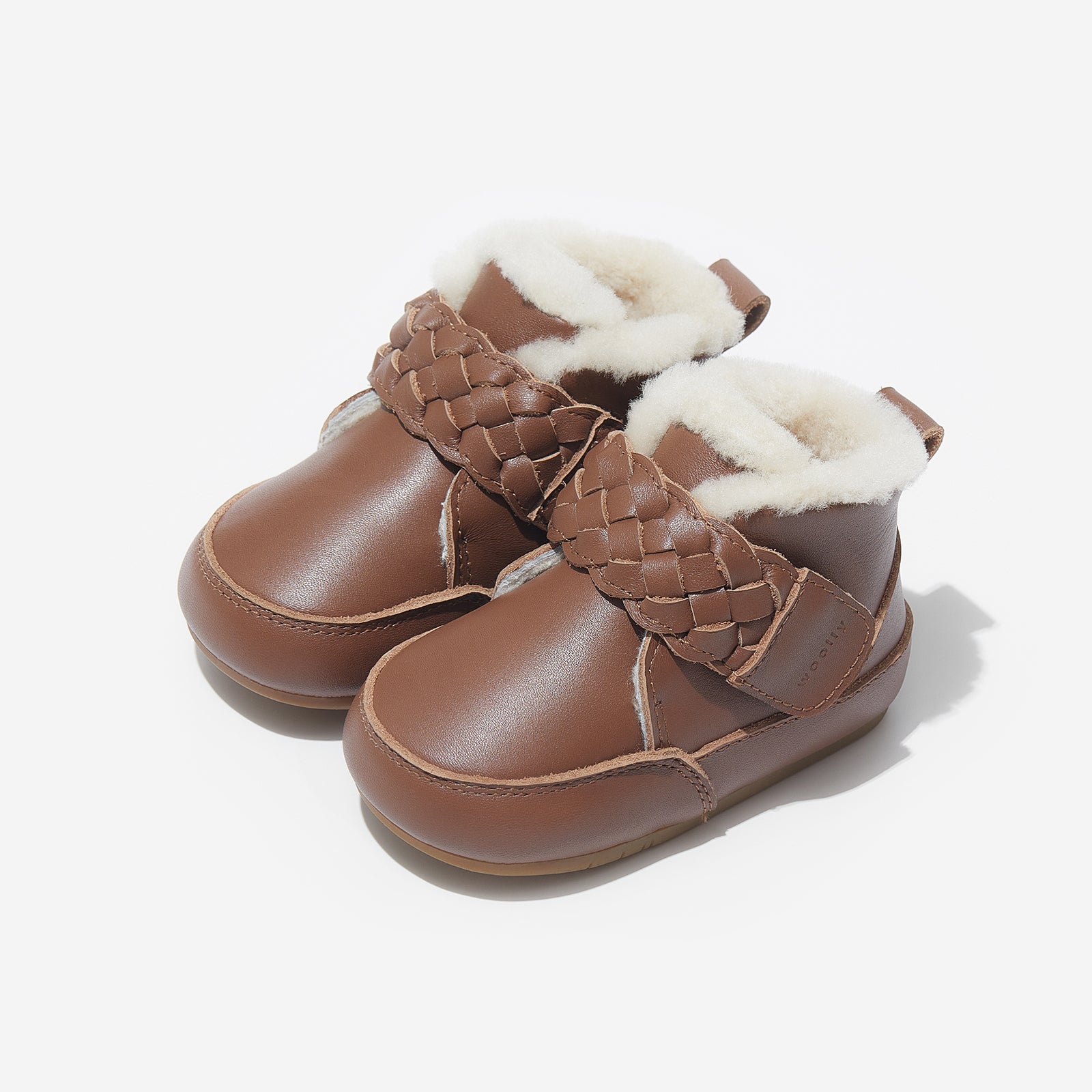 fur milo acorn brown woolly kids leather kids shoes baby infants shoes Thermo boots baby shoes Childrens snow boots