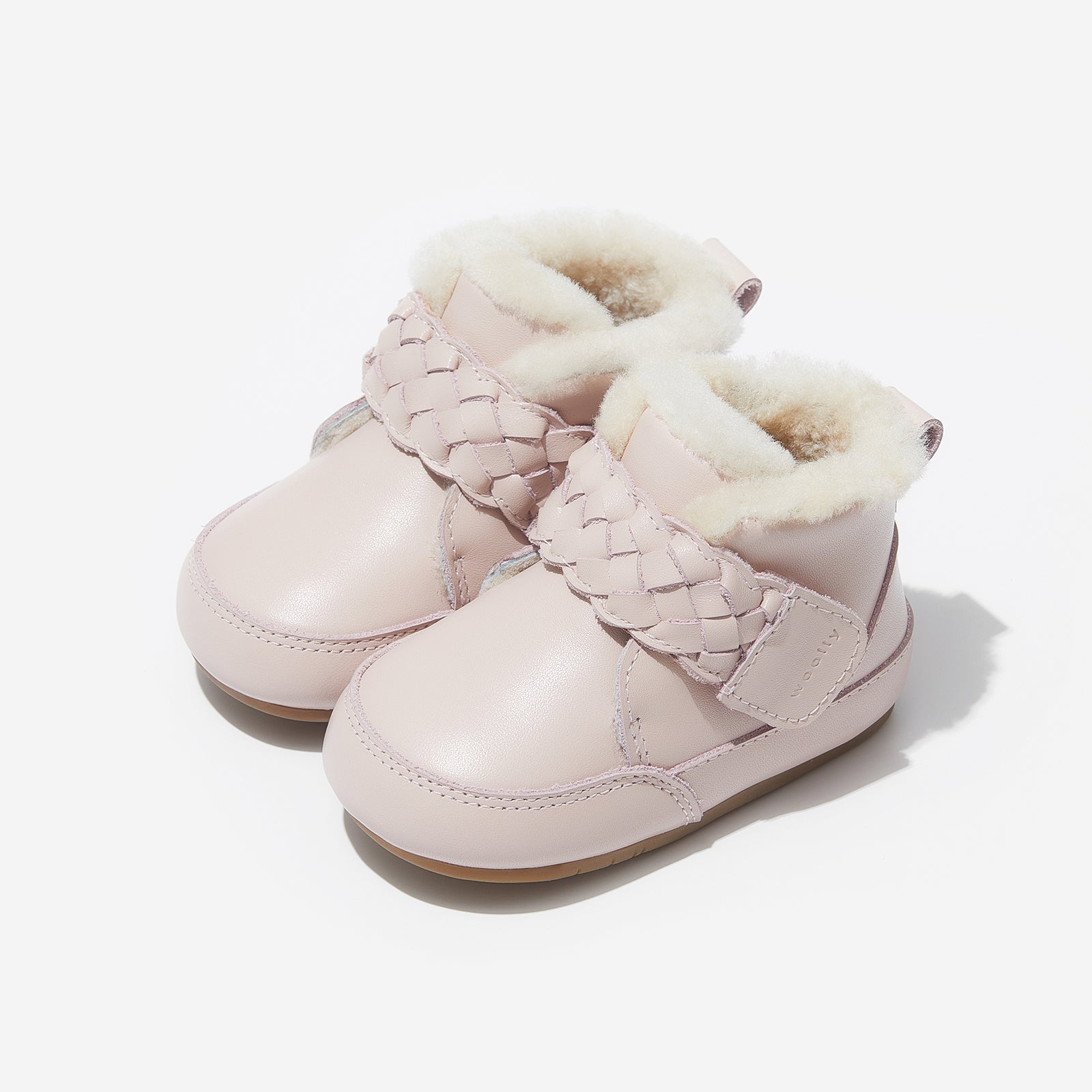 fur milo gooseberry pink woolly kids leather kids shoes baby infants shoes Wool lining infants shoe Autumn