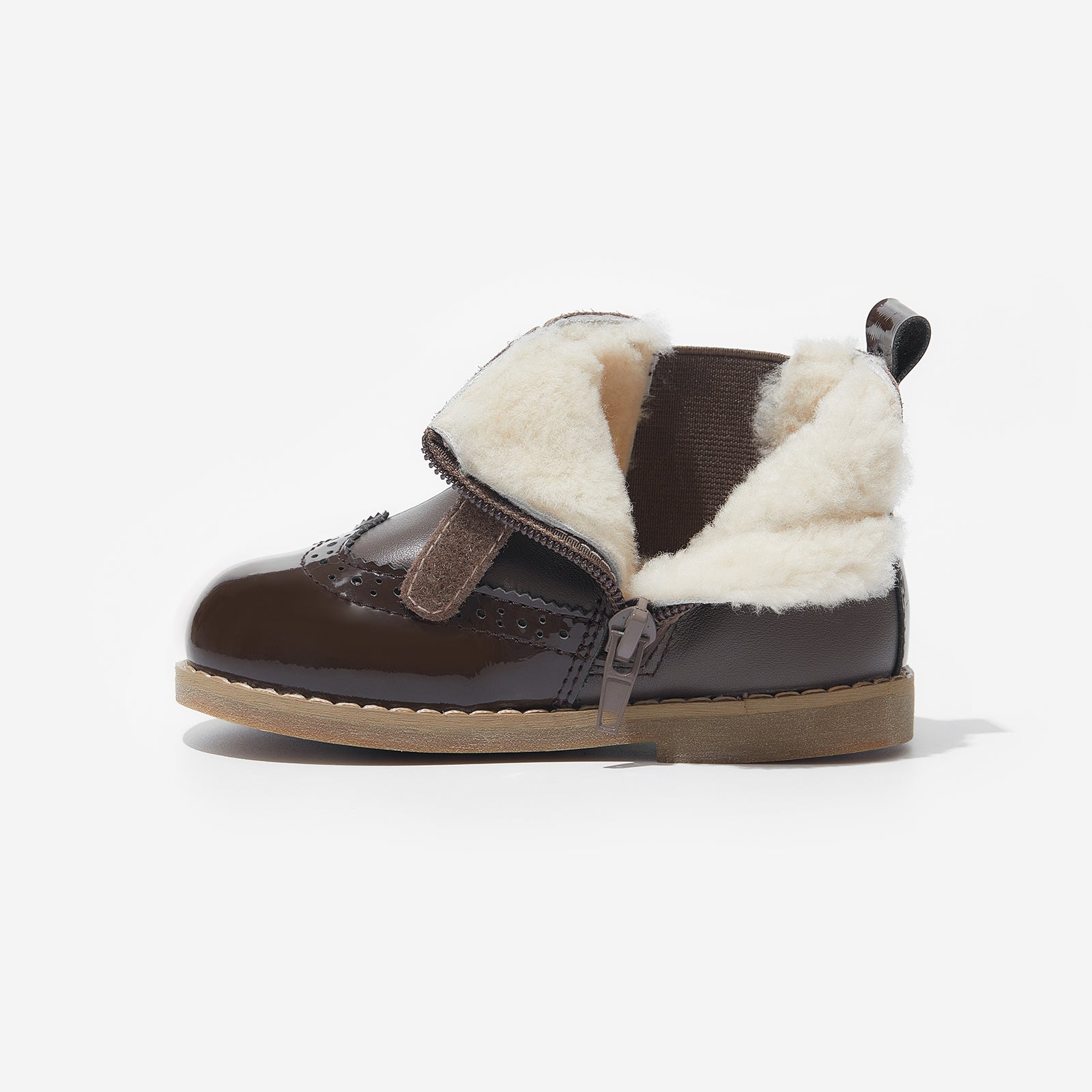 ilsa acorn brown woolly kids leather kids shoes baby infants shoes Childrens winter boots shoes Toddler snow boots