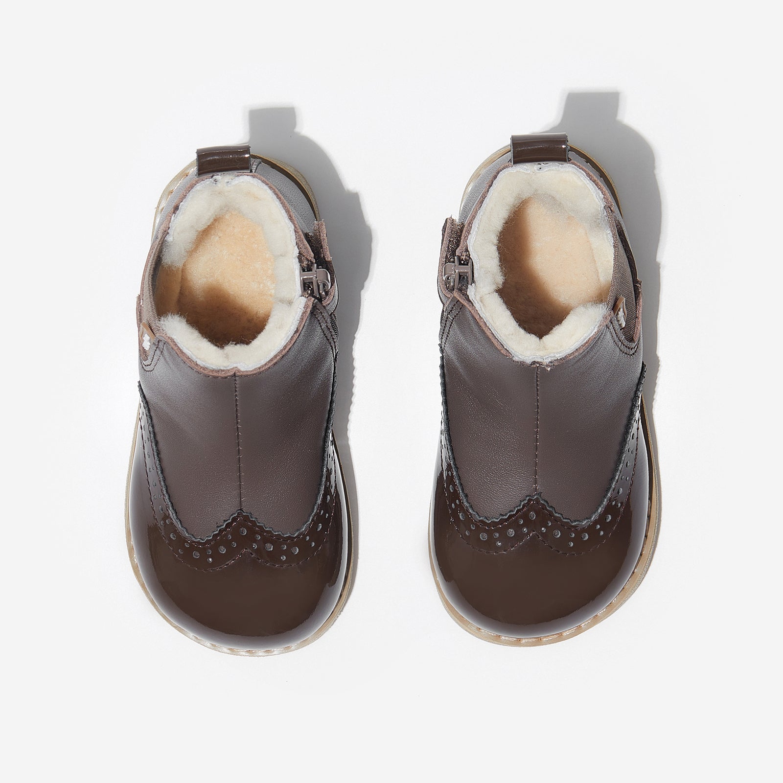 ilsa acorn brown woolly kids leather kids shoes baby infants shoes Winter boots kids shoe Toddler boots