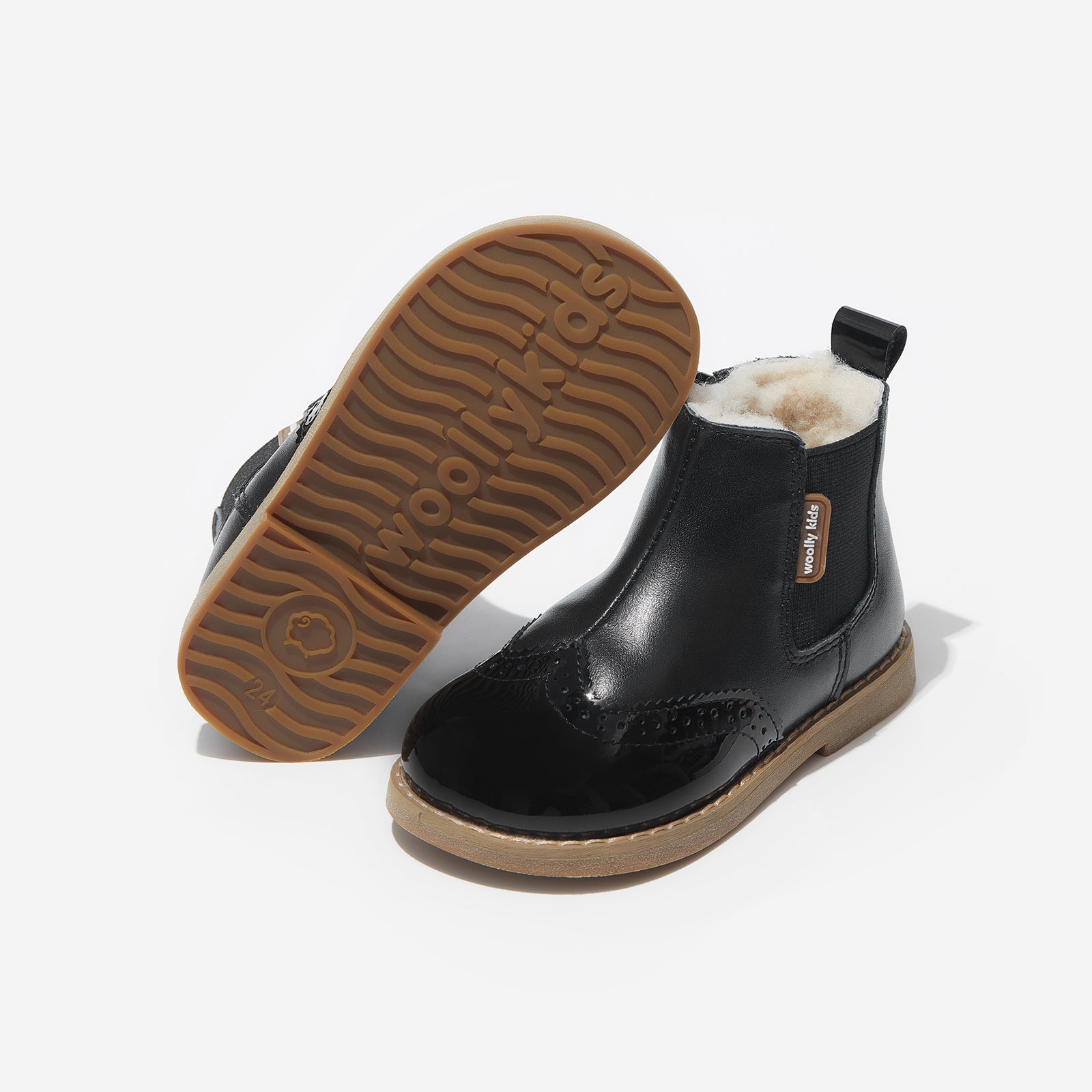 ilsa obsidian black woolly kids leather kids shoes baby infants shoes Childrens winter boots shoes Toddler snow boots