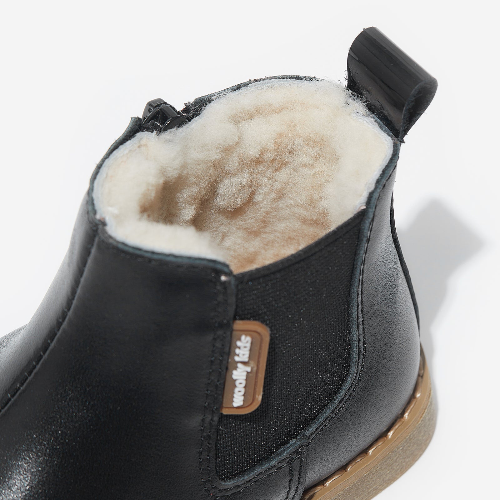 ilsa obsidian black woolly kids leather kids shoes baby infants shoes Winter boots kids shoe Toddler boots