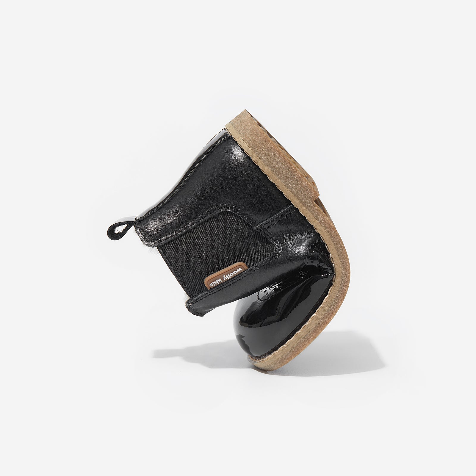 ilsa obsidian black woolly kids leather kids shoes baby infants shoes Boys winter boots slip on shoes Boys snow boots