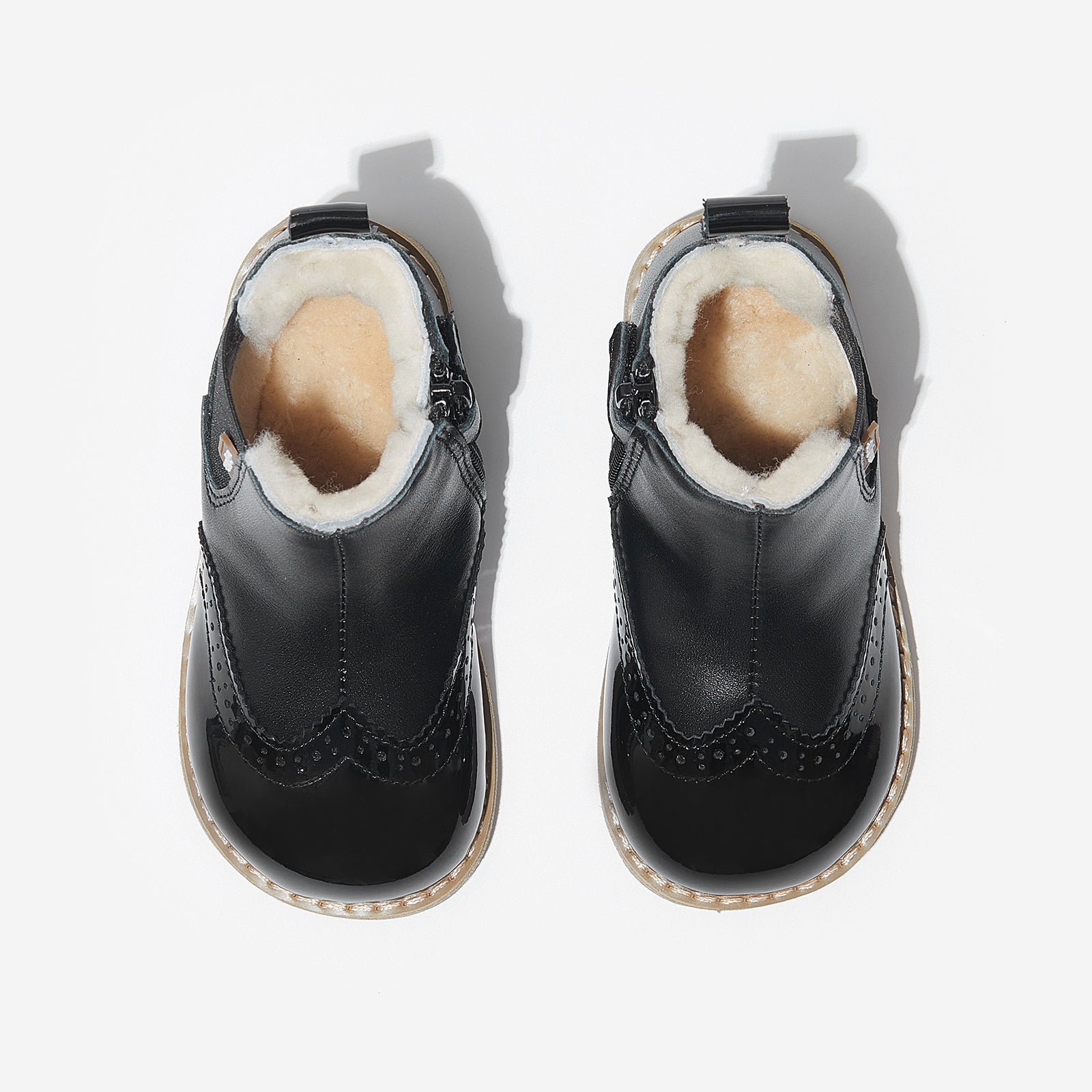 ilsa obsidian black woolly kids leather kids shoes baby infants shoes Infant winter boots boys shoes Childrens boots