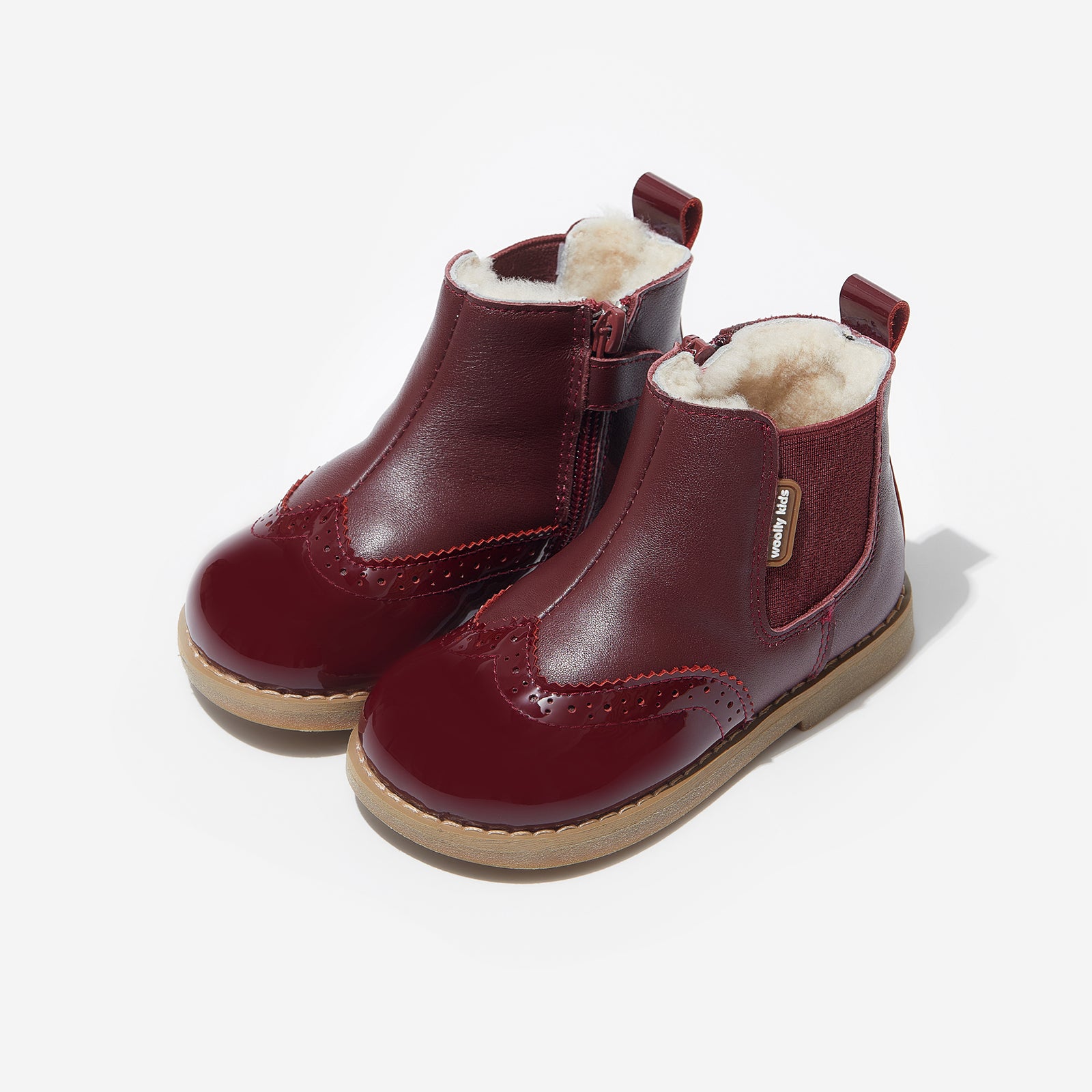 ilsa retro claret red woolly kids leather kids shoes baby infants shoes Girls snow boots kids shoes Kids ugg boots