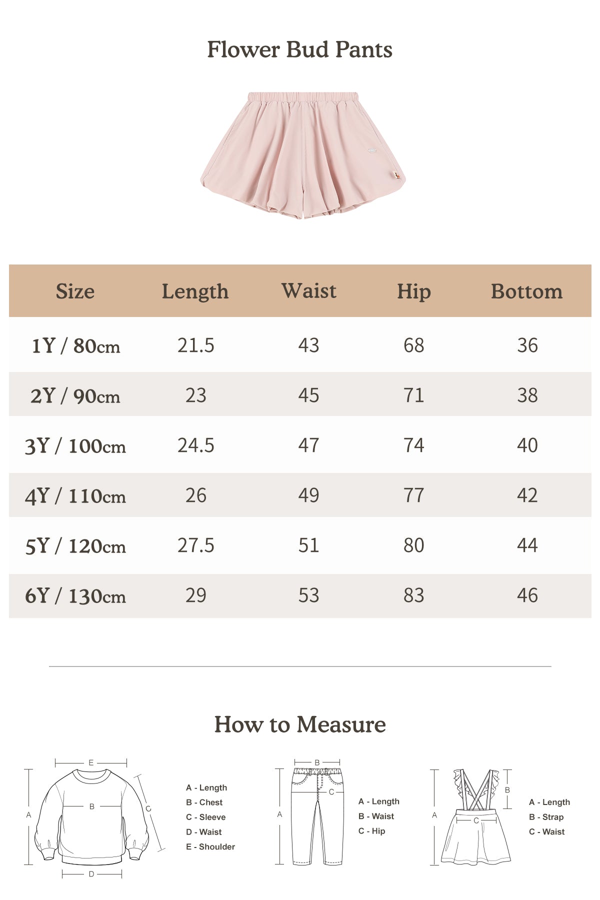 Flower Bud Pants - Peach