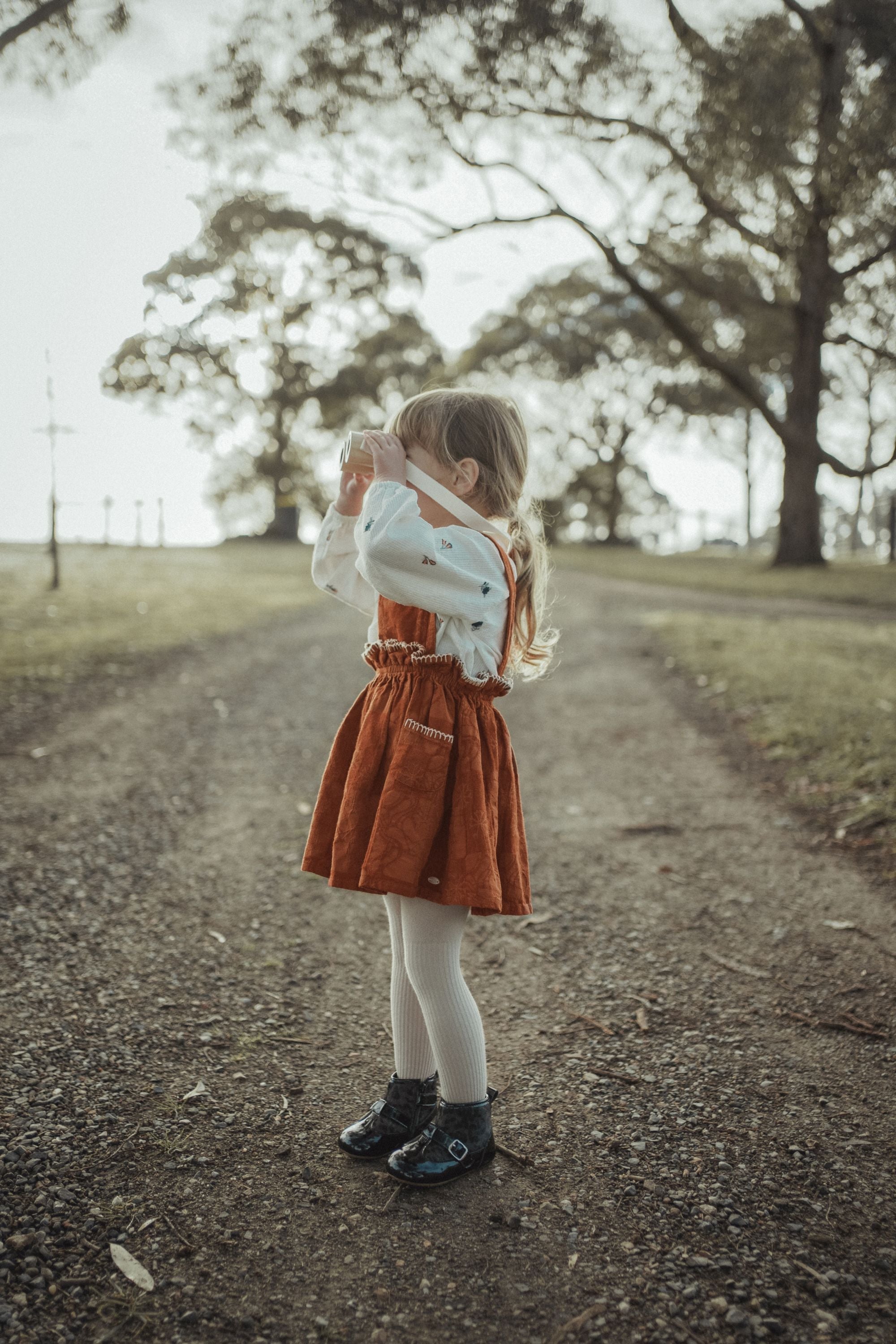 wirrawirra organic newborn clothes country style suspender dress caramel 24 Autumn Autumn Dresses Girls New Arrivals Skirts Spring