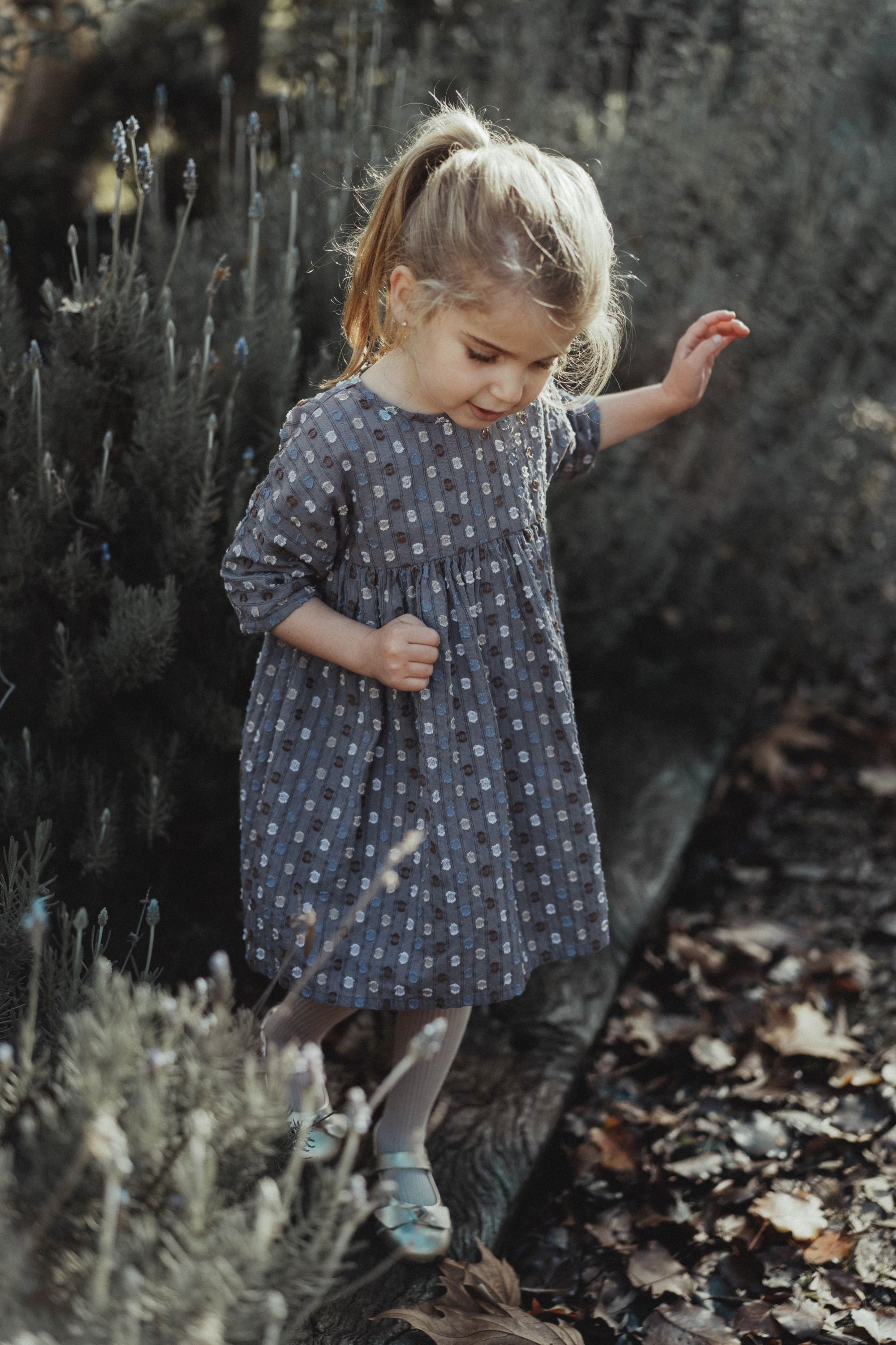 wirrawirra organic newborn clothes vintage polka dot dress navy blue polka dot 24 Autumn Autumn Dresses Girls New Arrivals Skirts Spring