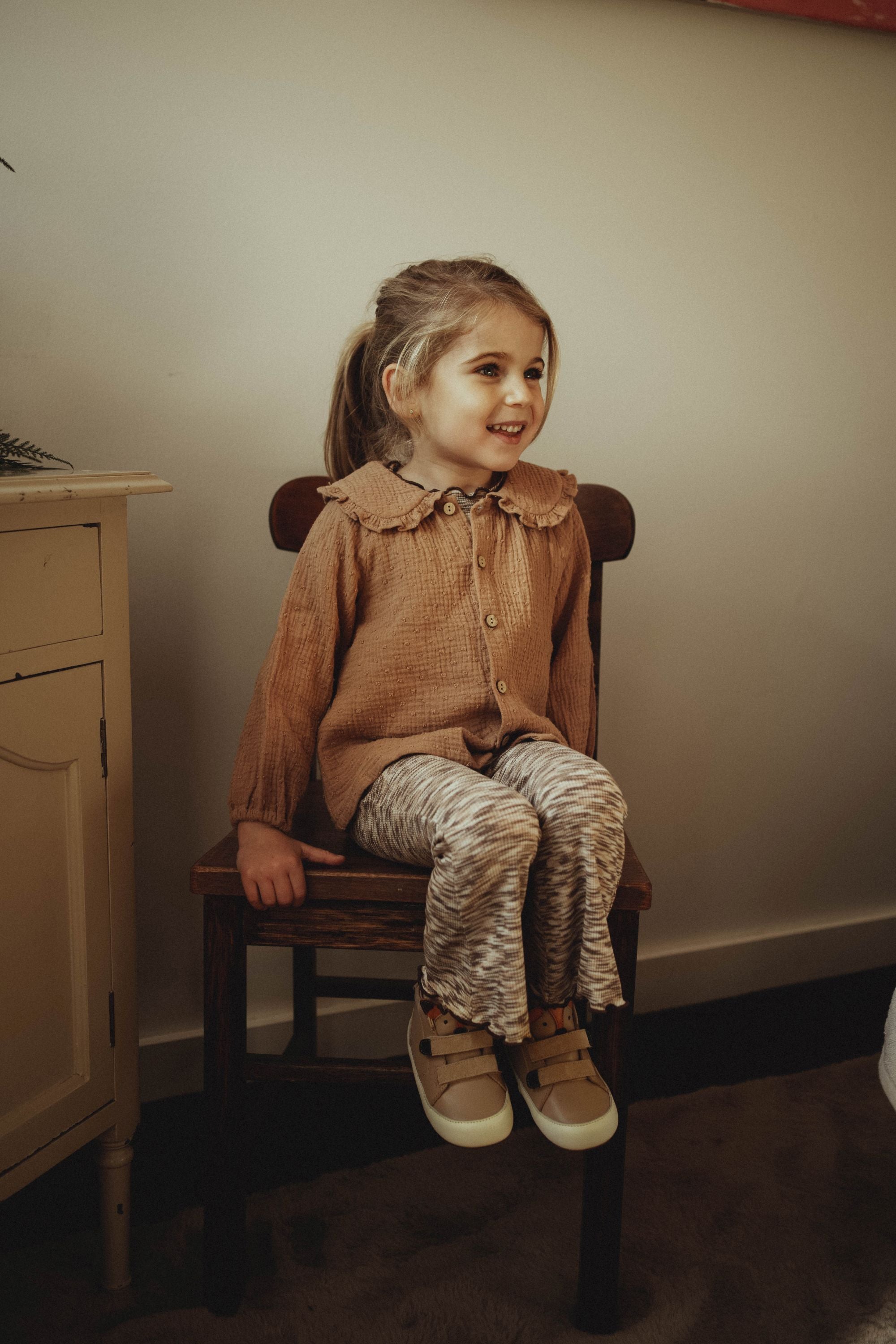 wirrawirra organic baby clothes double layer crepe blouse caramel 24 Autumn Autumn Blouses Girls New Arrivals Shirts Spring