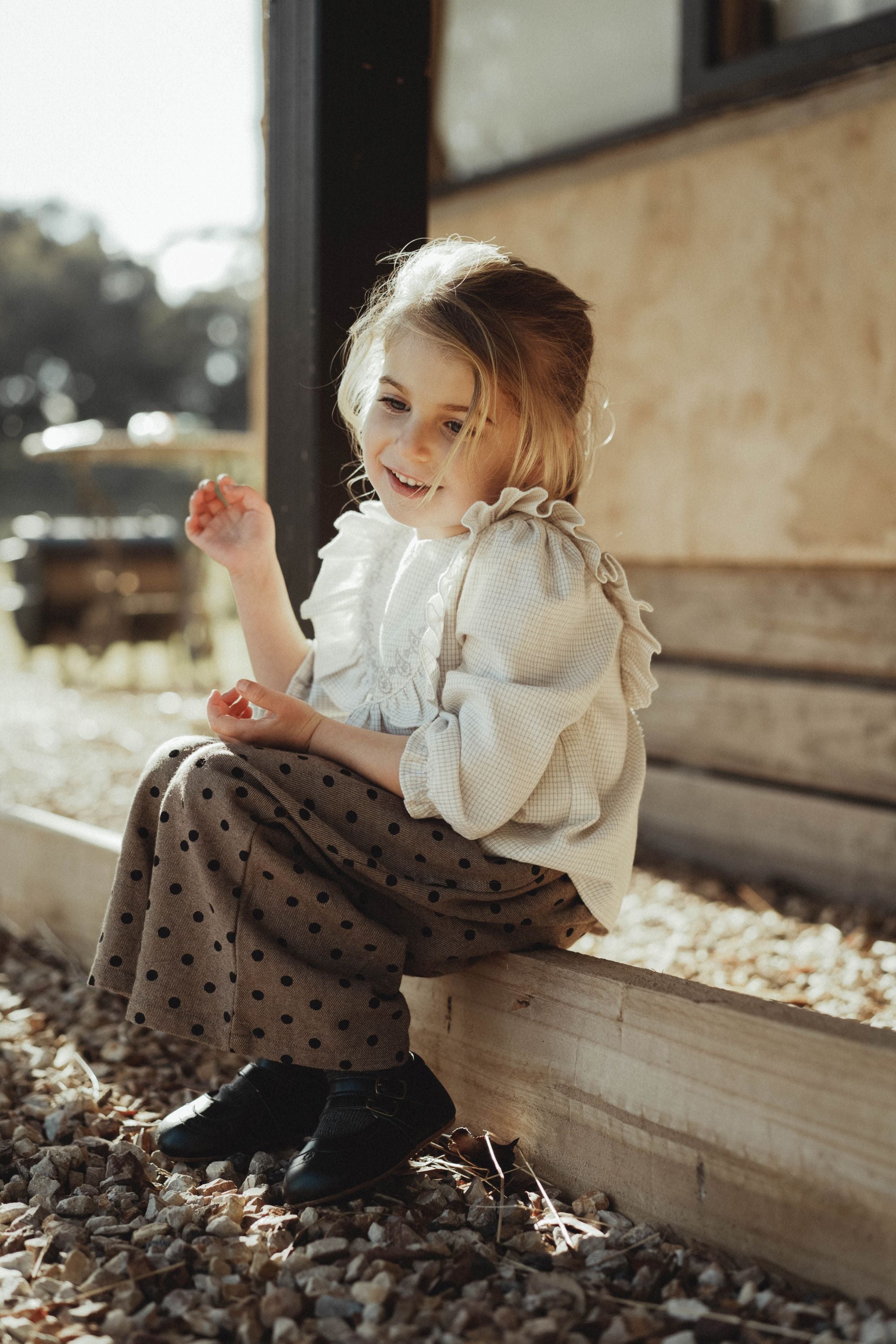 wirrawirra baby clothes online ruffled collar blouse light apricot 24 Autumn Autumn Blouses Girls New Arrivals Shirts Spring