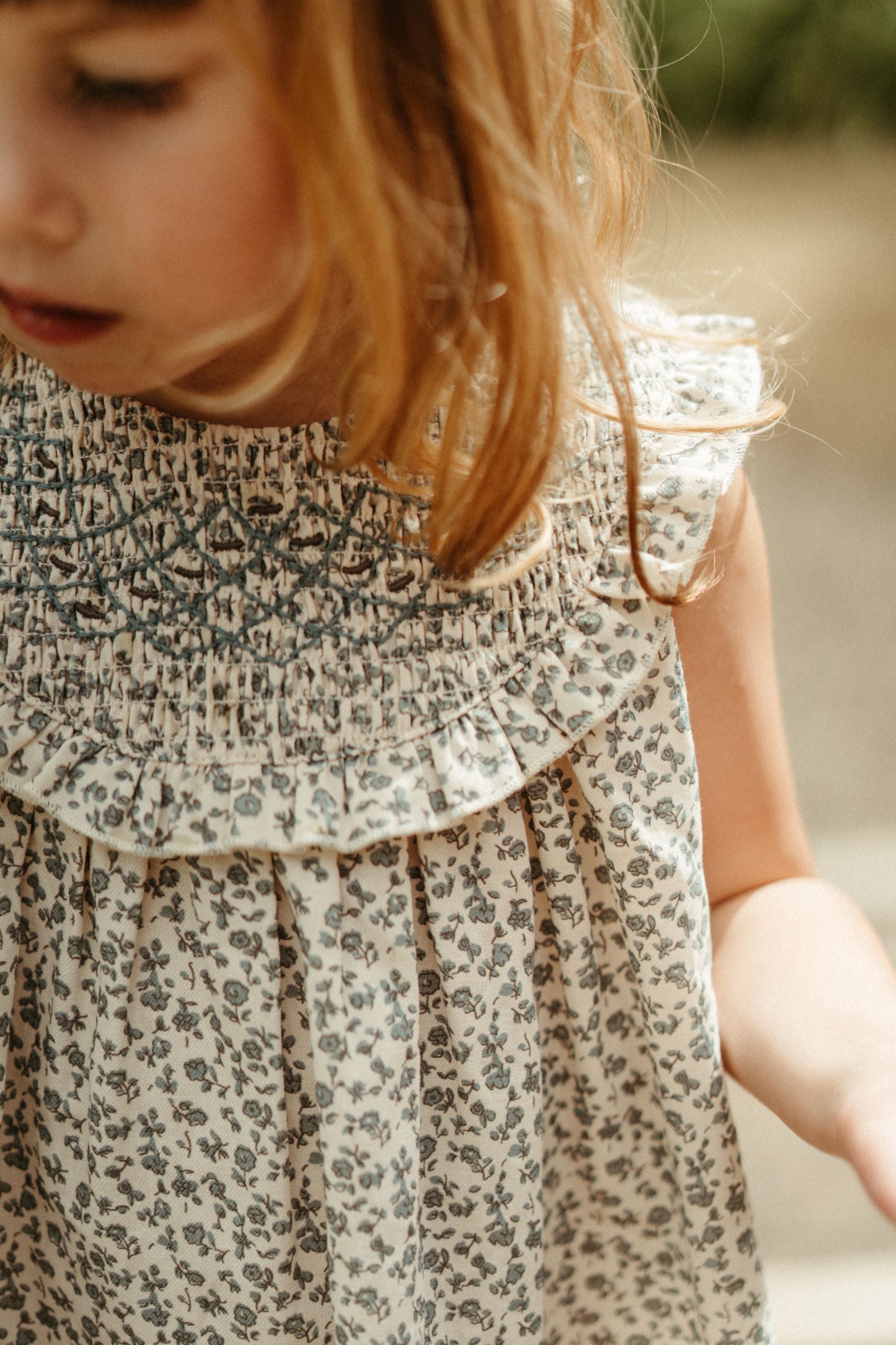 wirrawirra organic cotton baby clothes embroidered smock dress blue star flower 24 Summer Dresses Girls New Arrivals Skirts