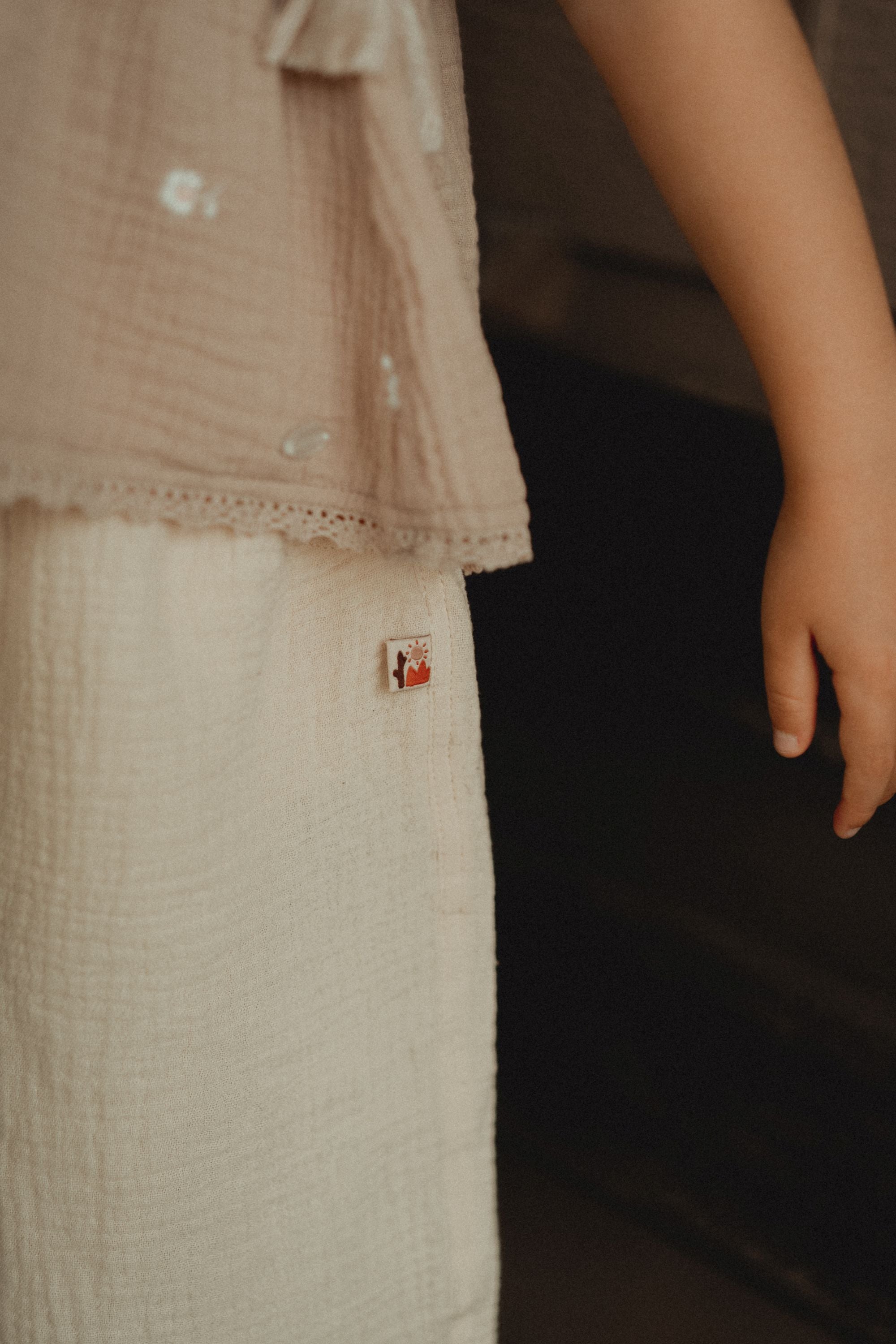 wirrawirra sustainable baby clothes double layer crepe wide leg pants oatmeal 24 Summer Essentials Girls Leggings New Arrivals Trousers